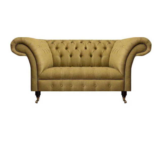 Xlmoebel Sofa Zweisitziges Chesterfield-Sofa in Gelb für das Wohnzimmer - L günstig online kaufen