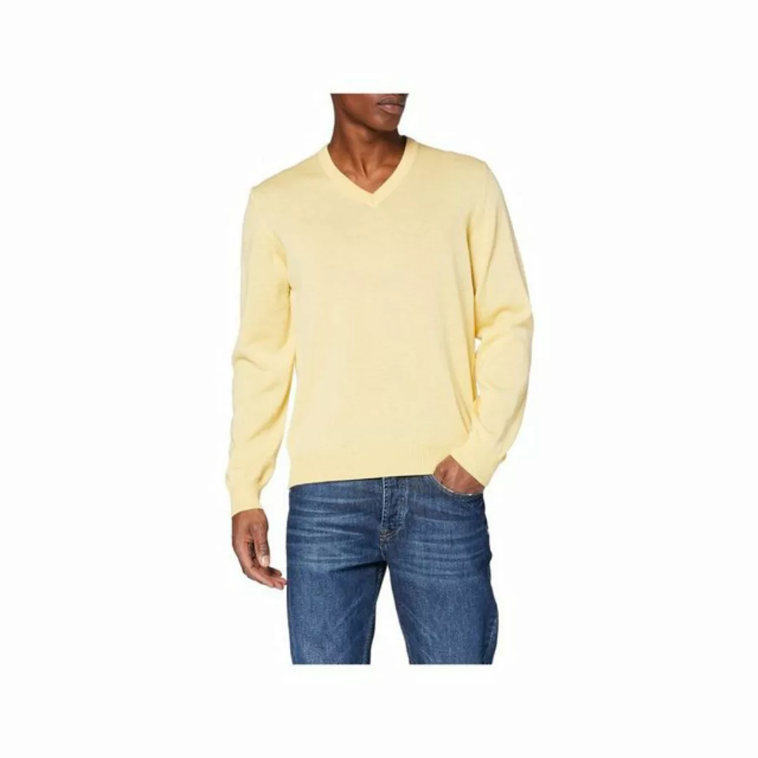MAERZ Muenchen V-Ausschnitt-Pullover gelb regular (1-tlg) günstig online kaufen