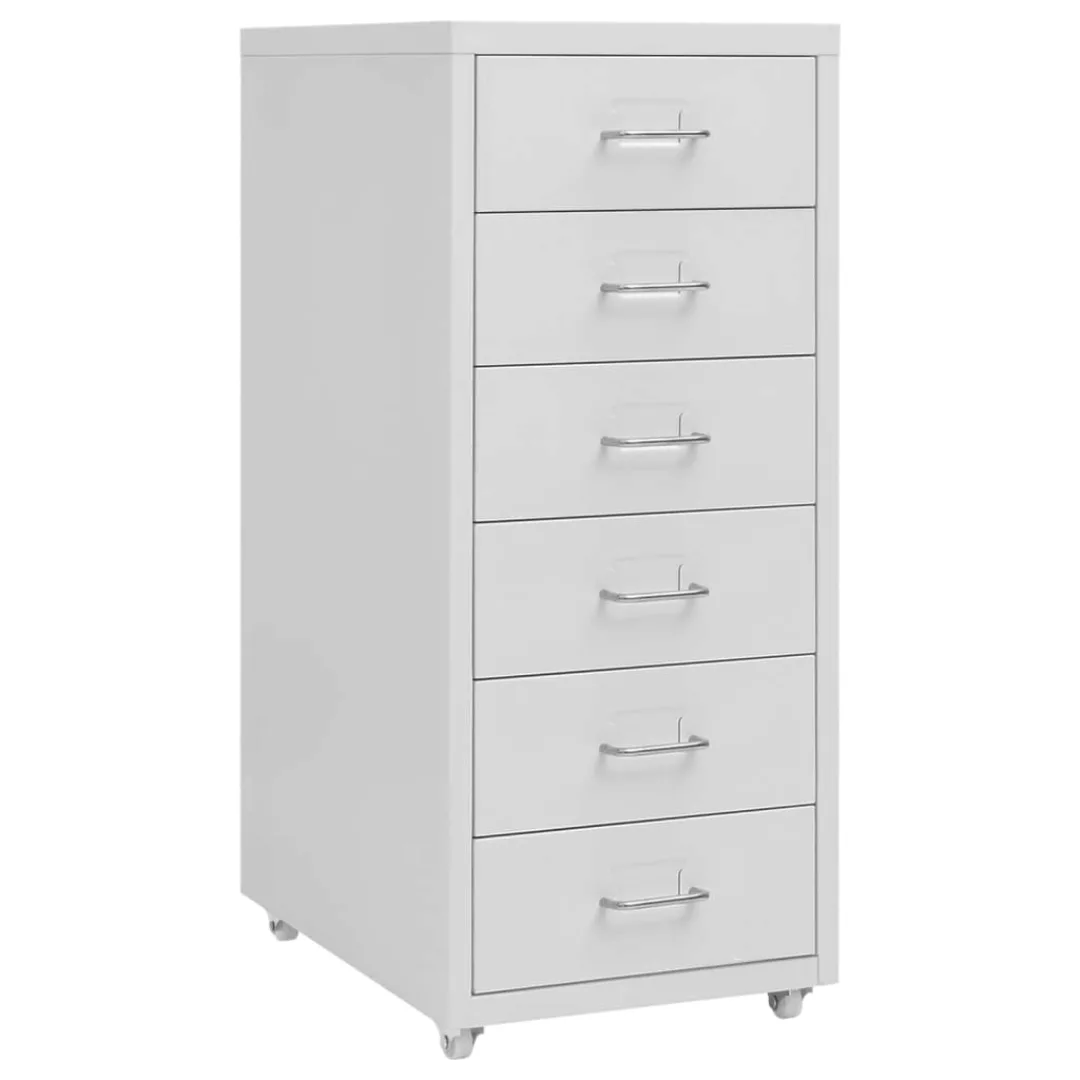 vidaXL Aktenschrank Aktenschrank mit Rollen Grau 28x41x69 cm Metall günstig online kaufen