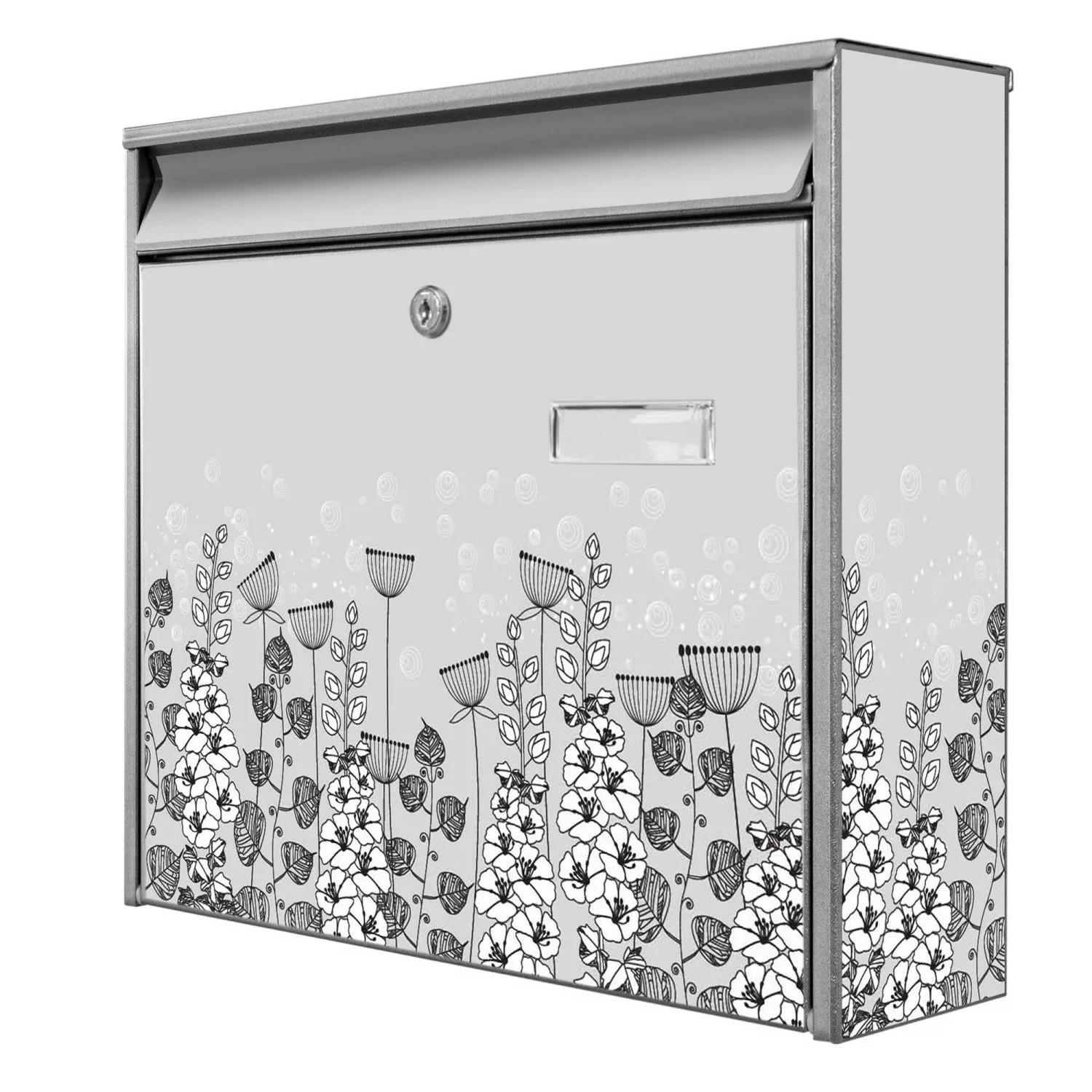 Banjado Briefkasten Silber 36.2x32.2x10cm Groß / Inkl. Montagematerial & 2 günstig online kaufen