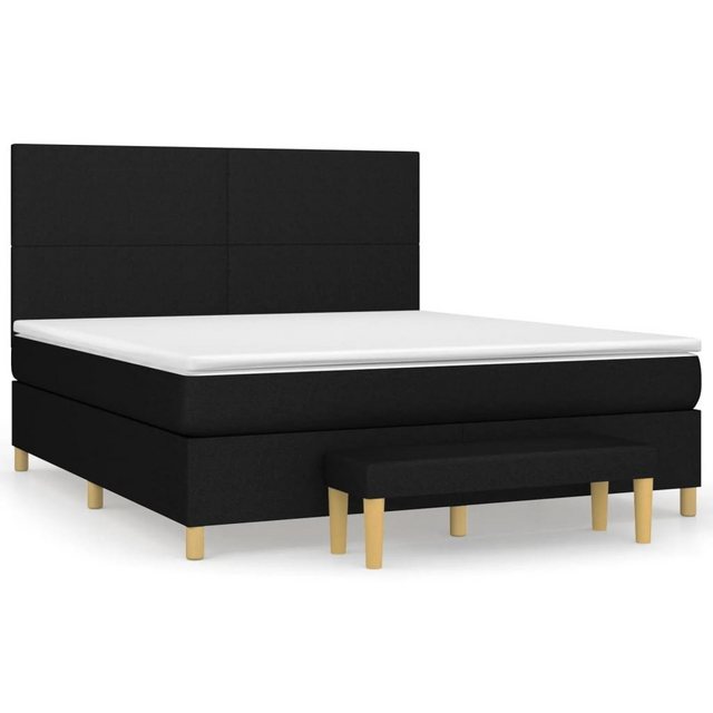 furnicato Bett Boxspringbett mit Matratze Schwarz 160x200 cm Stoff günstig online kaufen