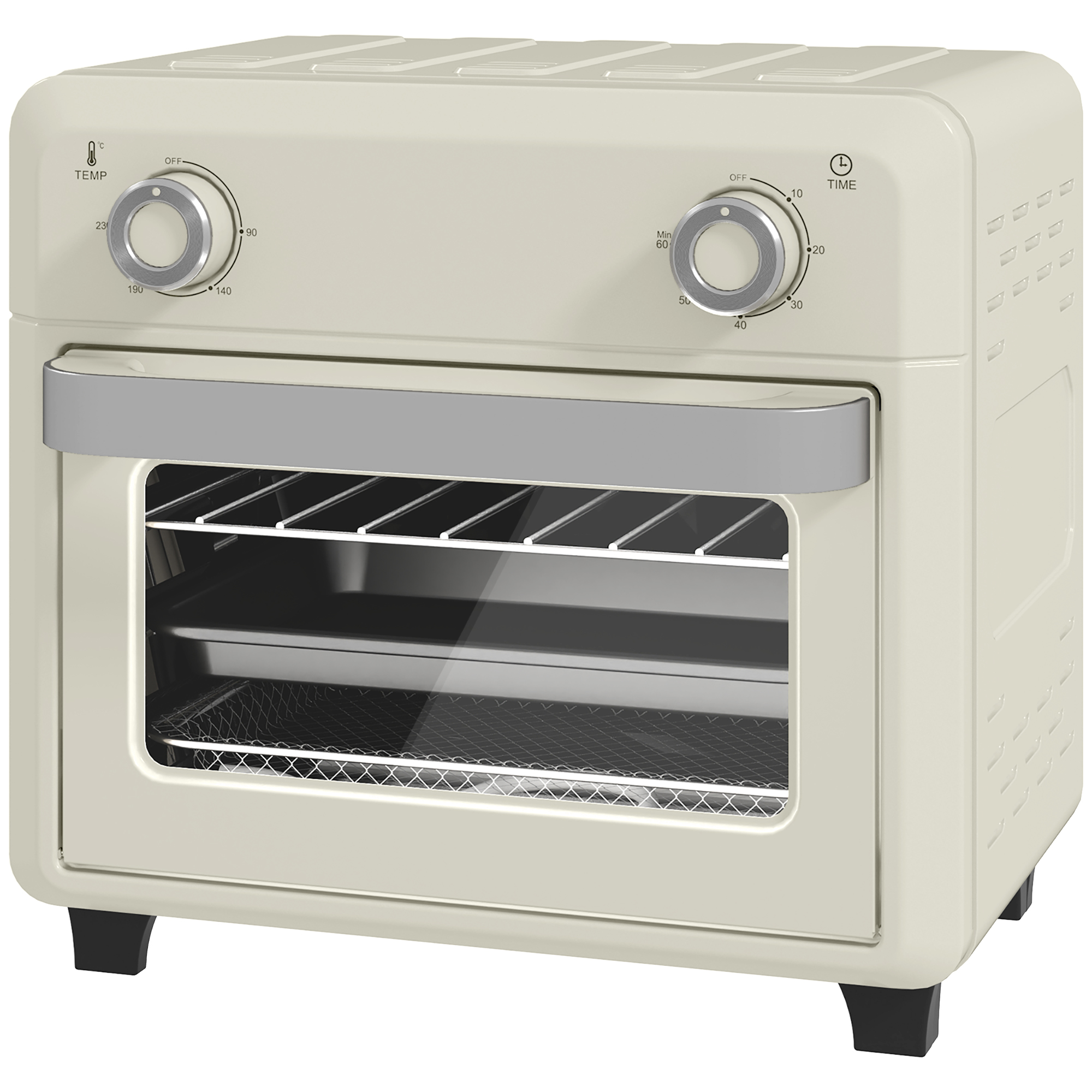 HOMCOM Minibackofen mit Umluft 10L 2 in 1 Mini Ofen mit Ofenrost, Backblech günstig online kaufen