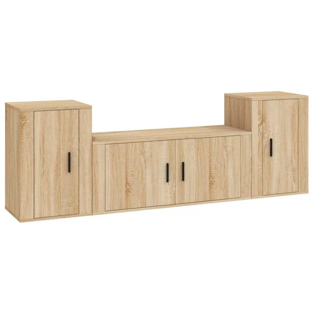 Vidaxl 3-tlg. Tv-schrank-set Sonoma-eiche Holzwerkstoff günstig online kaufen