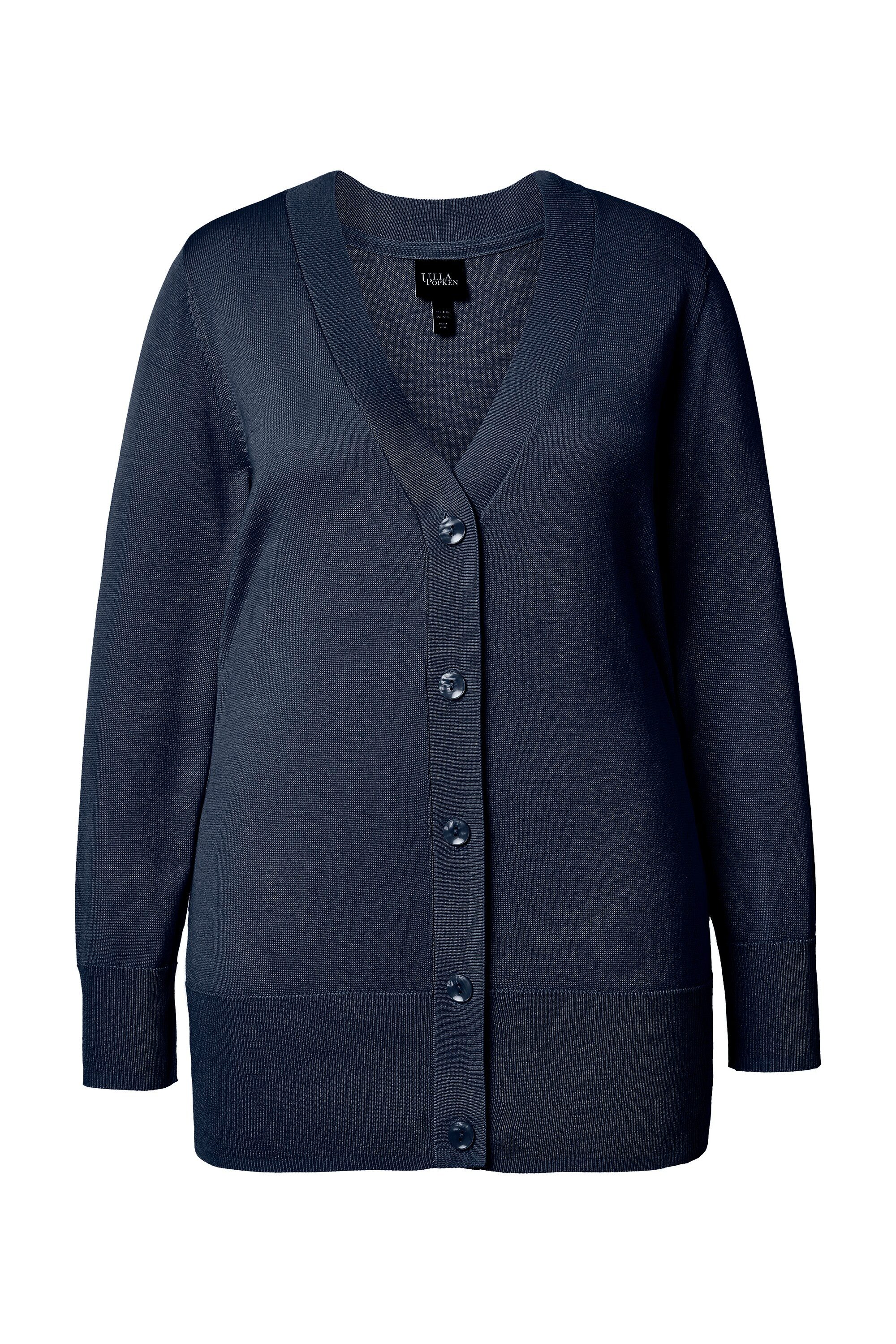 Ulla Popken Strickjacke Strickjacke V-Ausschnitt Knopfleiste günstig online kaufen