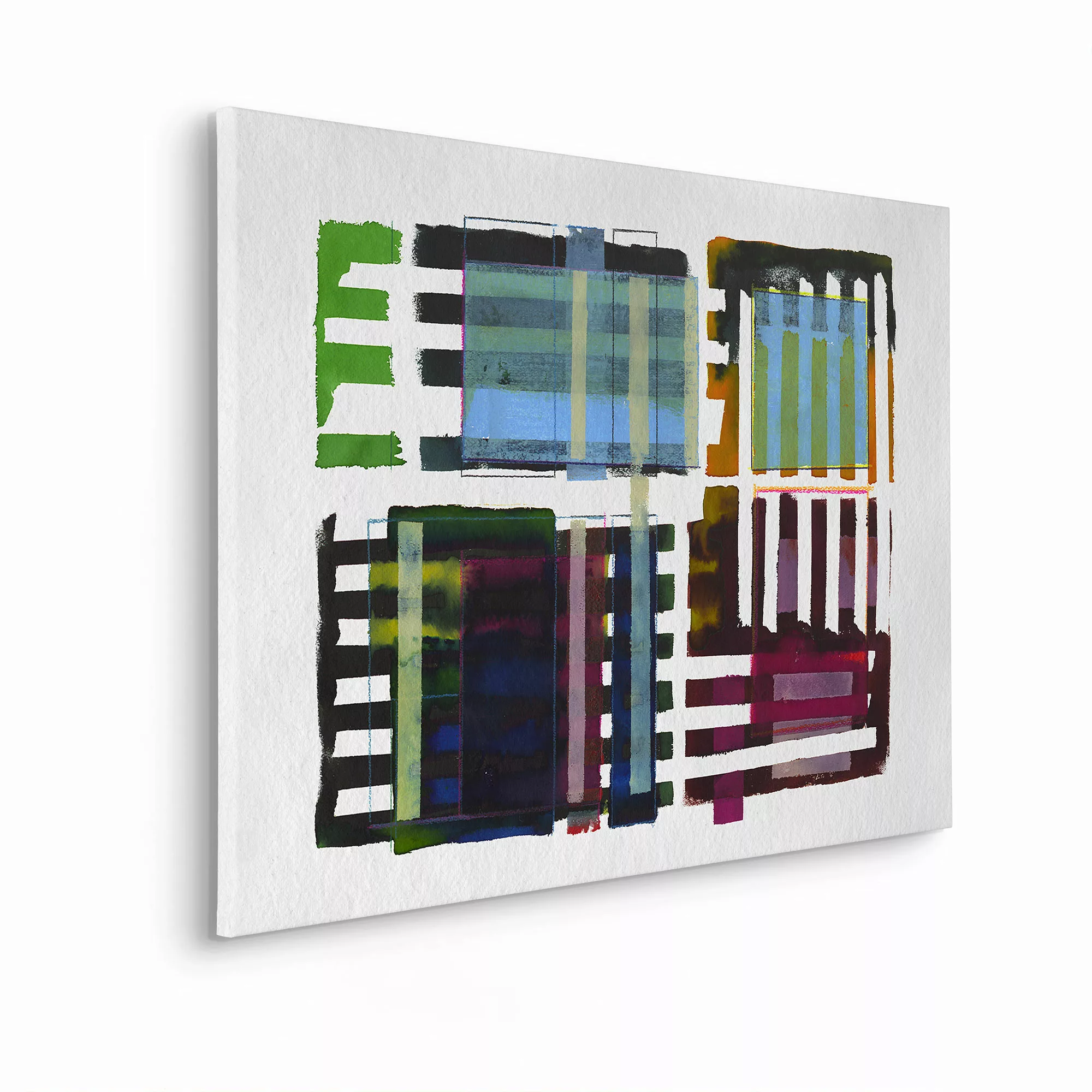 Komar Leinwandbild "Grids & Stripes - Größe 60 x 90 cm", Natur, (1 St.), Ke günstig online kaufen