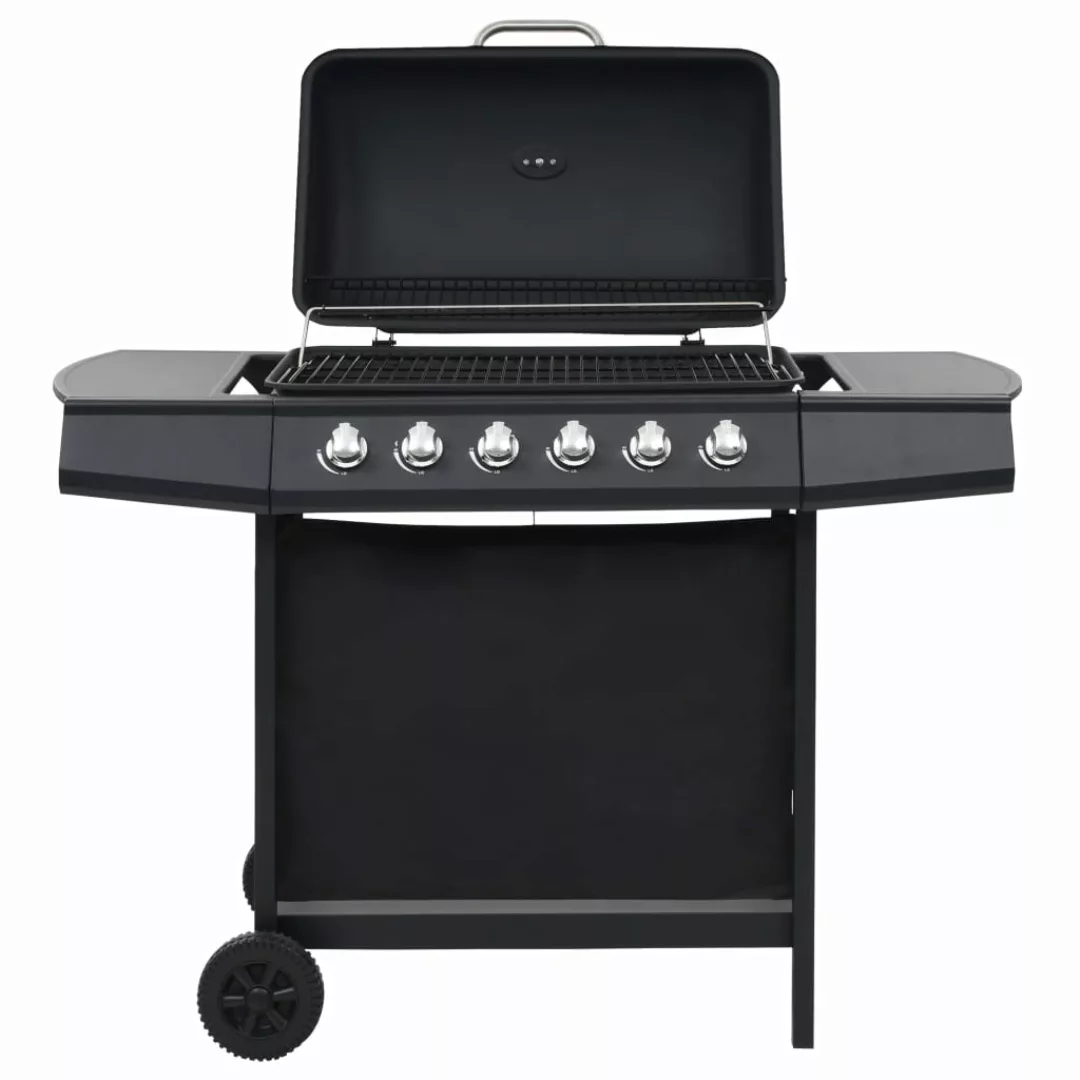 Gasgrill Mit 6 Brennern Stahl Schwarz günstig online kaufen