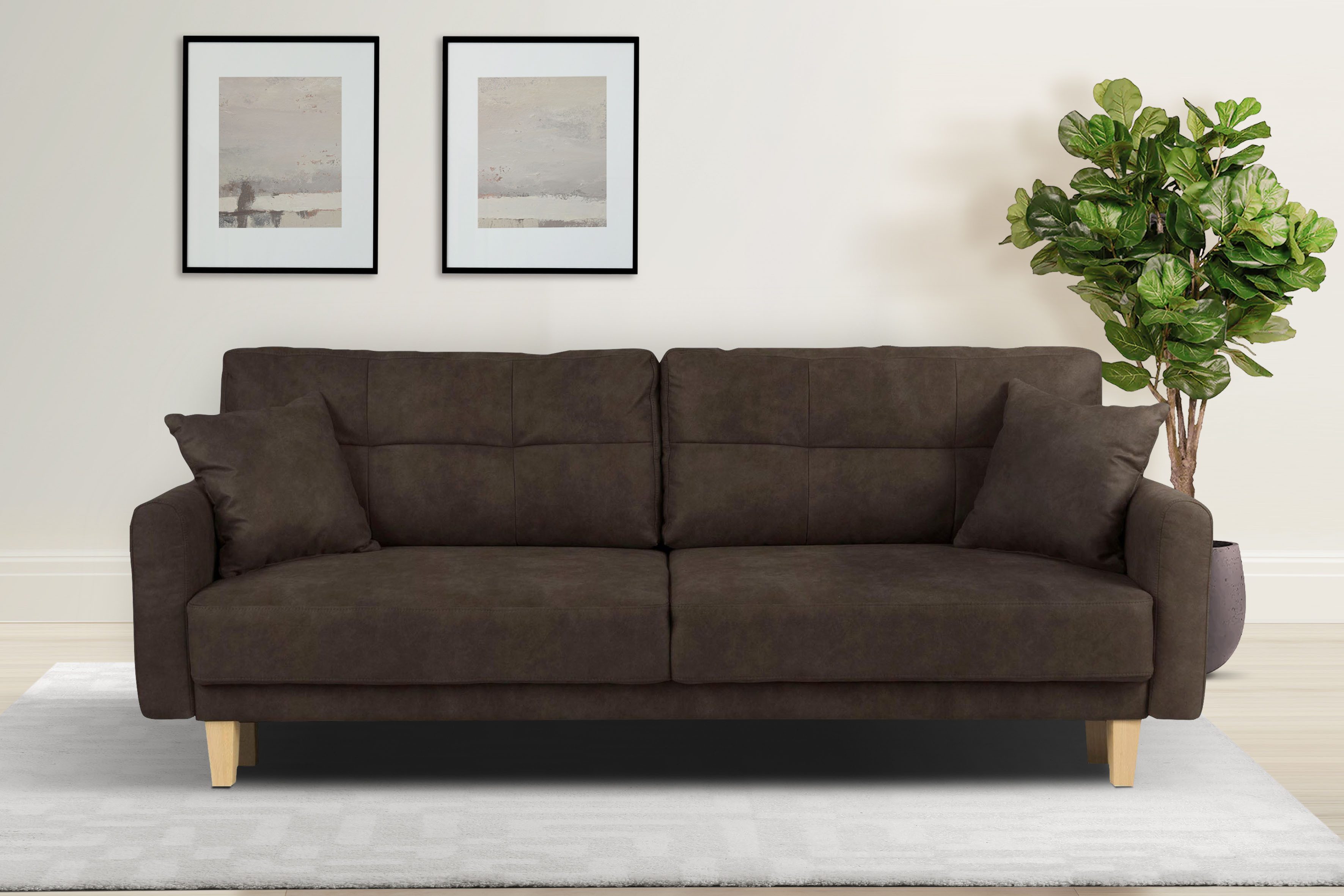 Home affaire 3-Sitzer "TRIPLO optionale Schlafsofa mit Bettkasten, Maße B/T günstig online kaufen