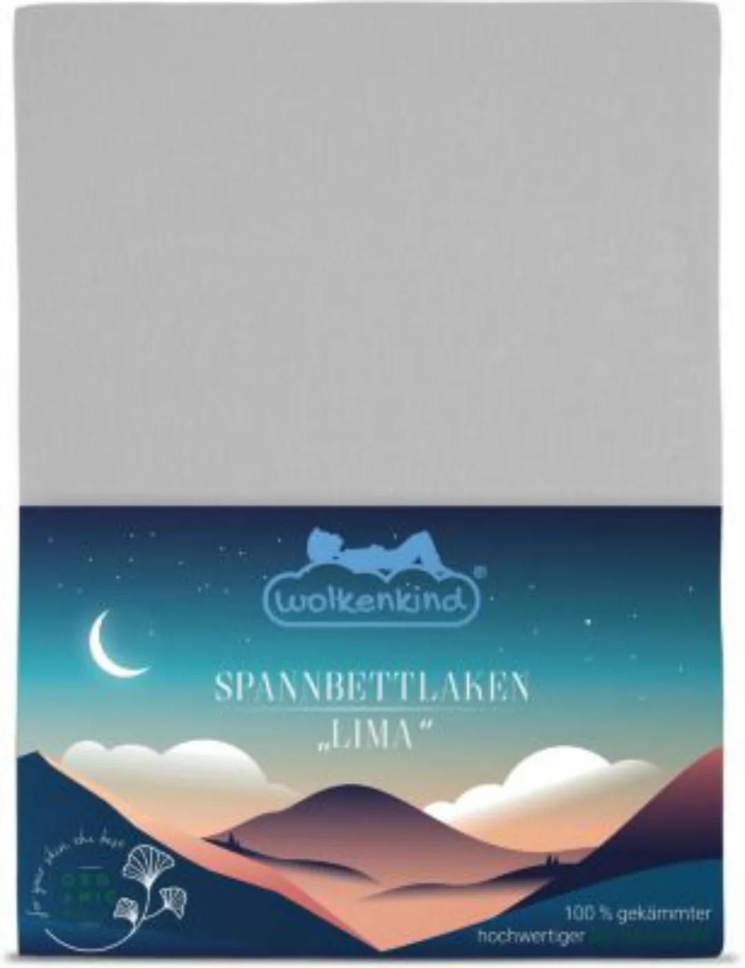 wolkenkind® Spannbettlaken aus Bio-Baumwolle LIMA Bettlaken hellgrau Gr. 70 günstig online kaufen