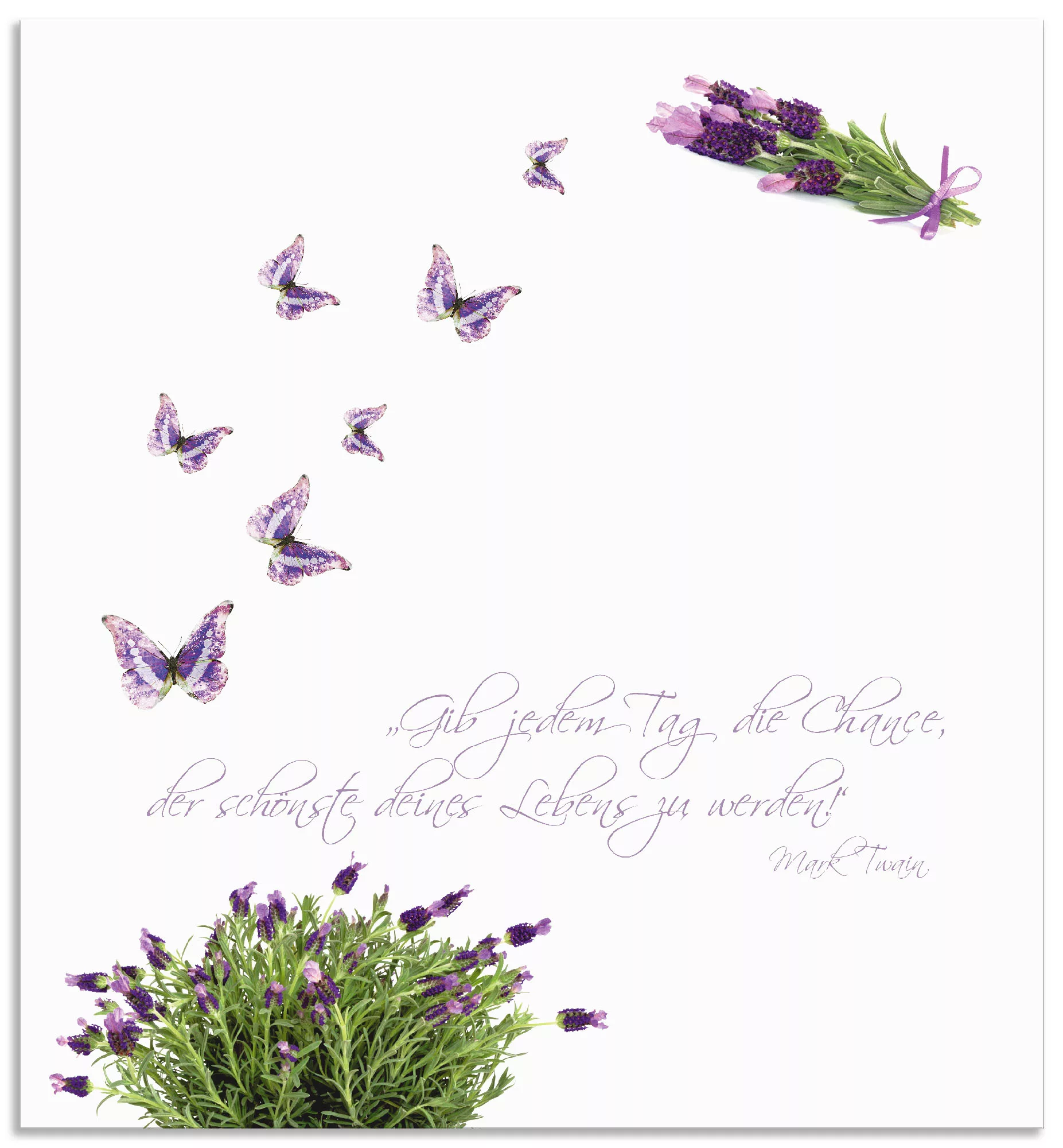Artland Küchenrückwand »Lila Schmetterlinge an Lavendel«, (1 tlg.), Alu Spr günstig online kaufen