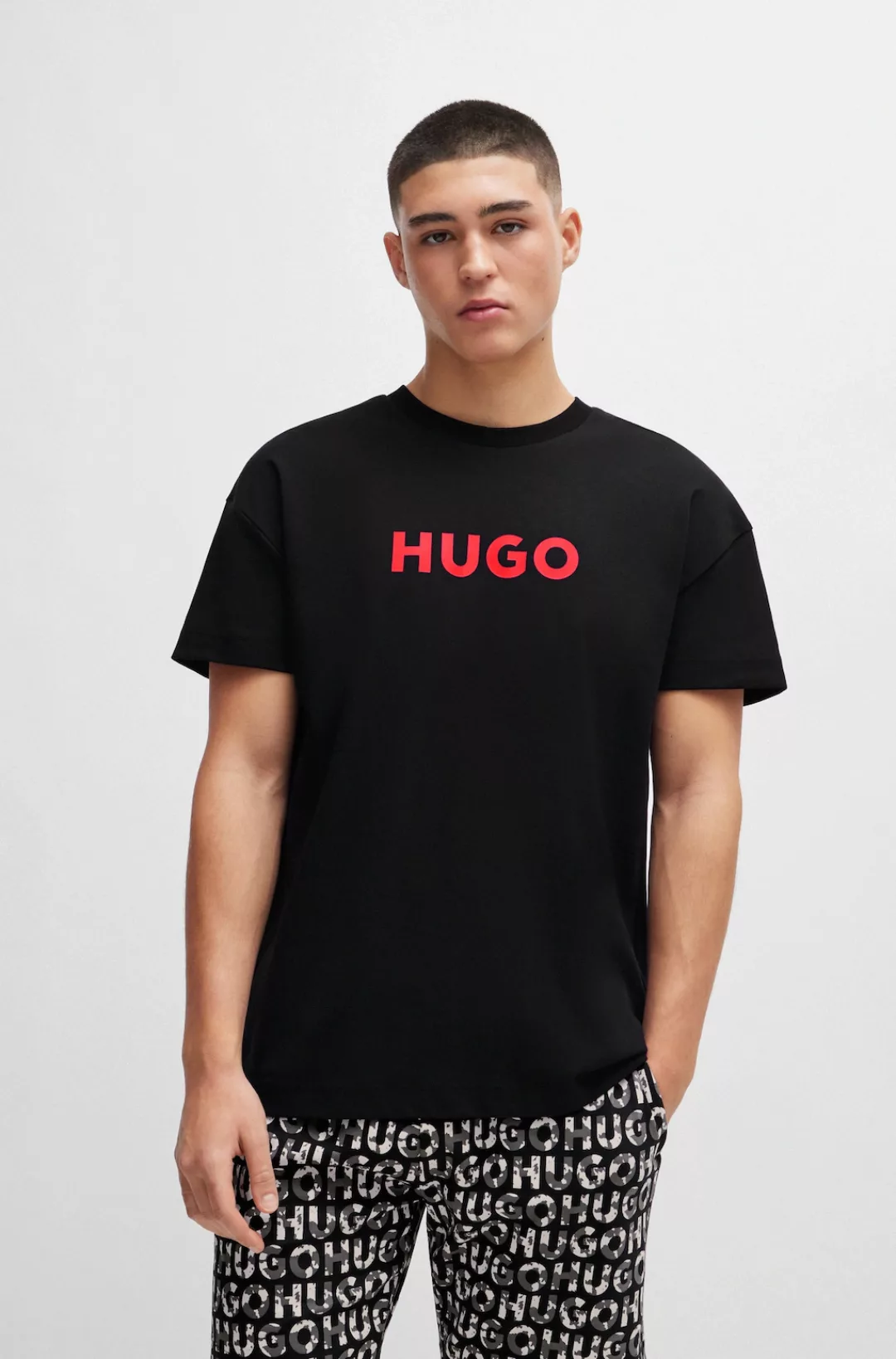 HUGO Underwear Pyjama "Camo Logo Short Set", (Set, 2 tlg., 2er), mit großem günstig online kaufen