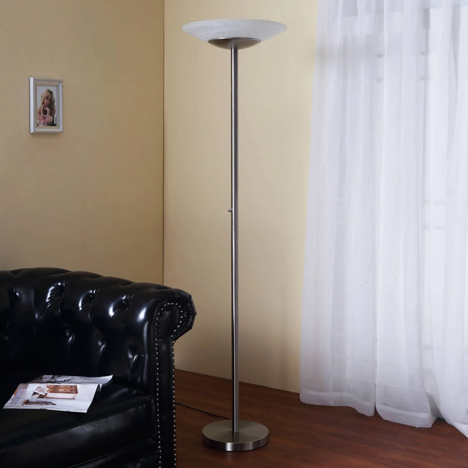 LED-Deckenfluter Ragna mit Dimmer, nickel matt günstig online kaufen