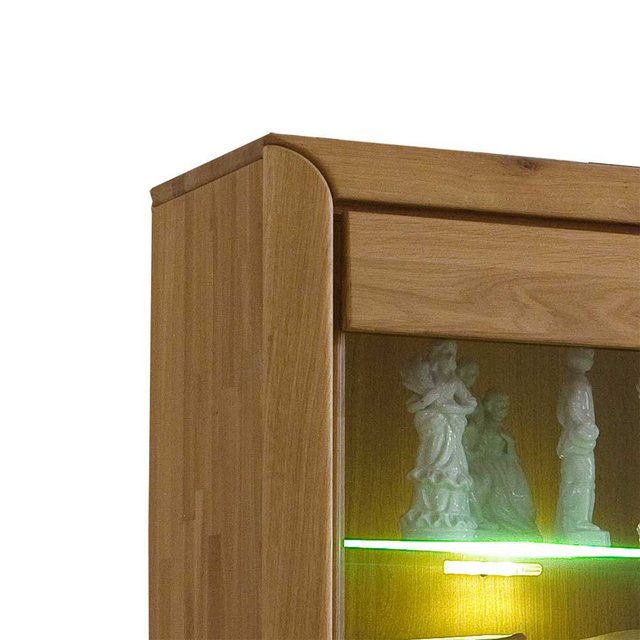 Pharao24 Stauraumvitrine Vletko aus Massivholz, mit LED Beleuchtung günstig online kaufen