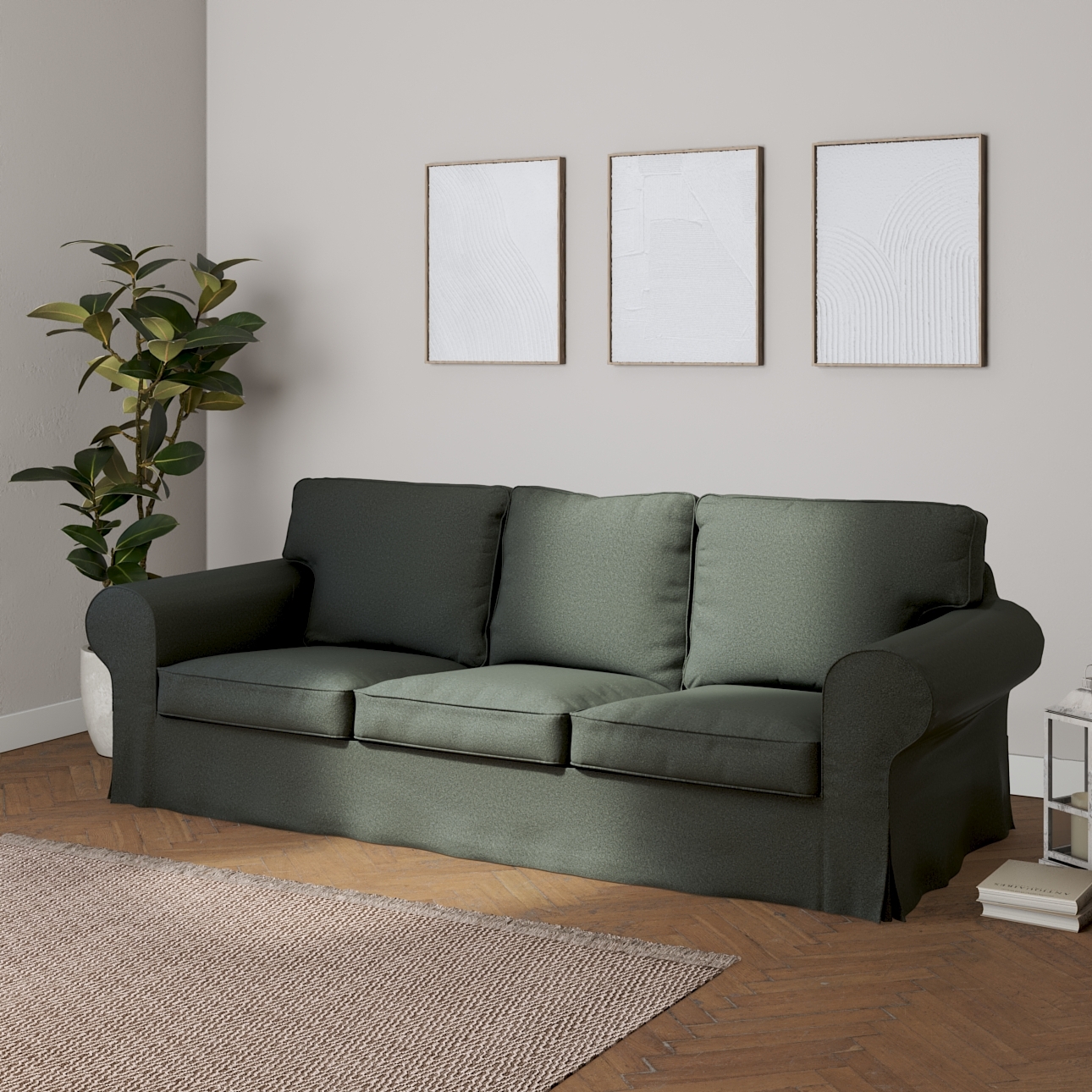 Bezug für Ektorp 3-Sitzer Sofa nicht ausklappbar, grau, Sofabezug für Ektor günstig online kaufen