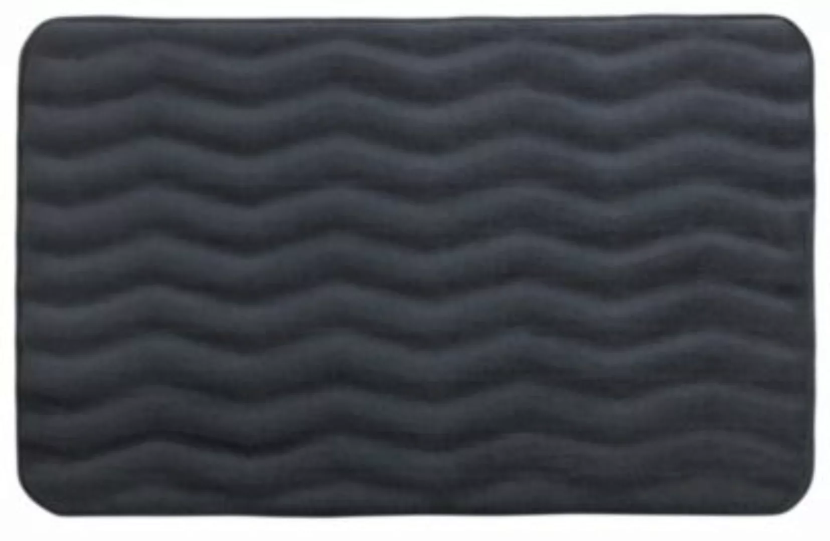 WENKO Badteppich Memory Foam Waves Dunkelgrau, 50 x 80 cm anthrazit günstig online kaufen