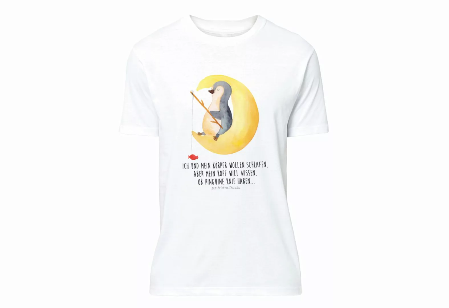 Mr. & Mrs. Panda T-Shirt Pinguin Mond - Weiß - Geschenk, Süßigkeiten, Shirt günstig online kaufen