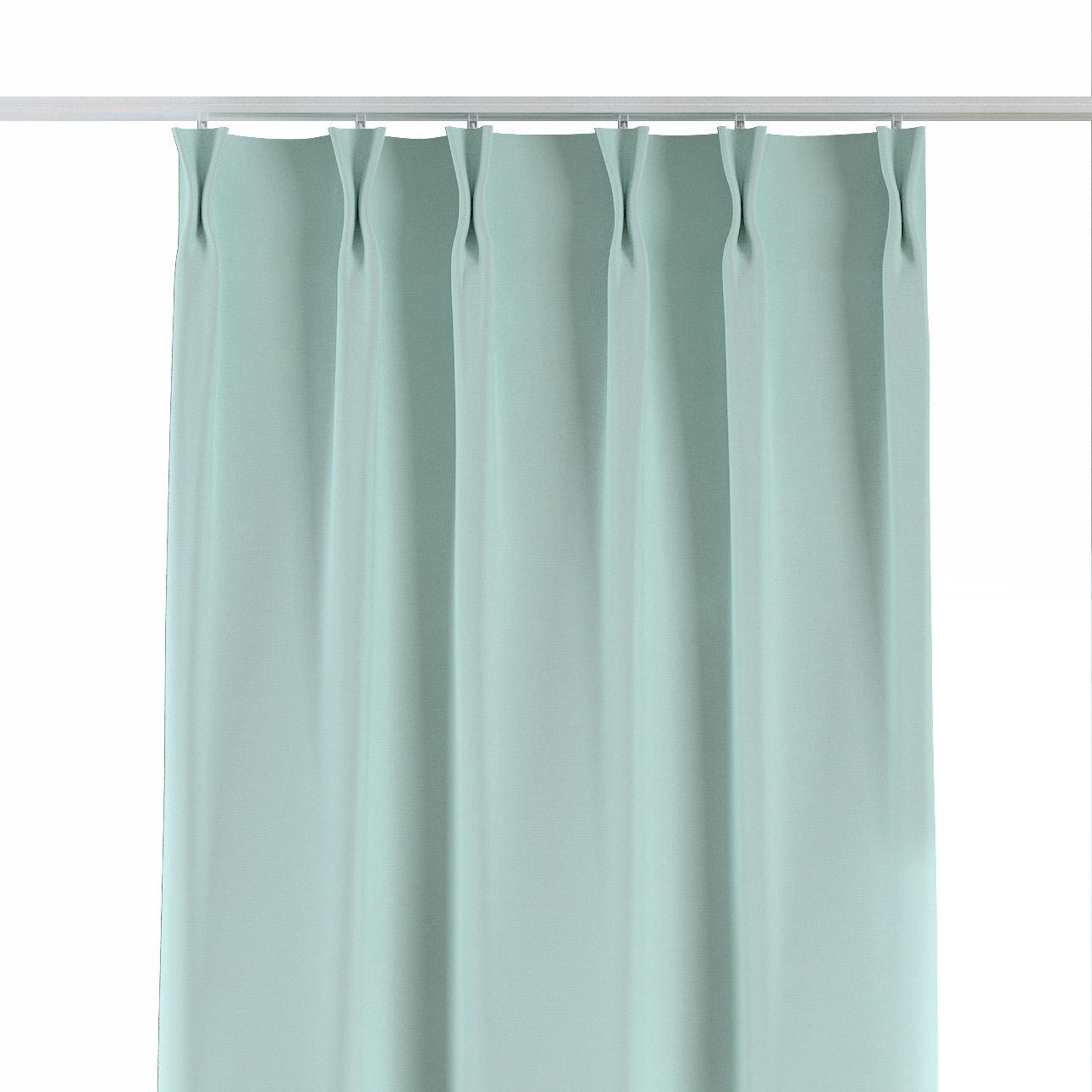 Vorhang mit flämischen 2-er Falten, hellblau, Cotton Panama (702-10) günstig online kaufen