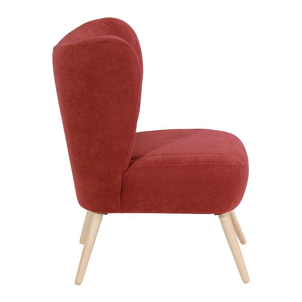 Wohnzimmer Sessel Retrostil in Terracotta Buchefarben günstig online kaufen