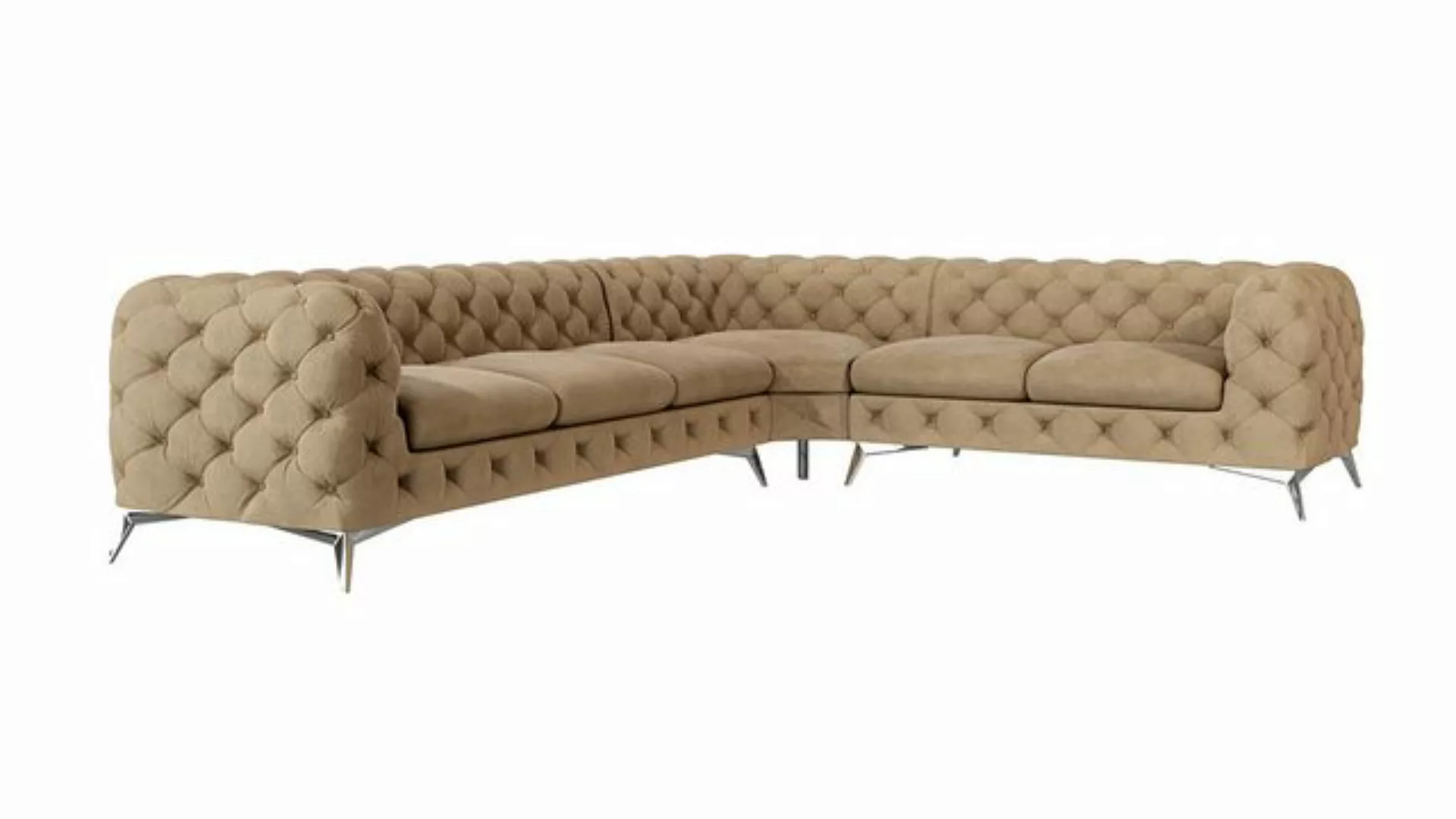 S-Style Möbel Ecksofa Chesterfield Kalina mit Silber Metall Füßen, Die Ecke günstig online kaufen