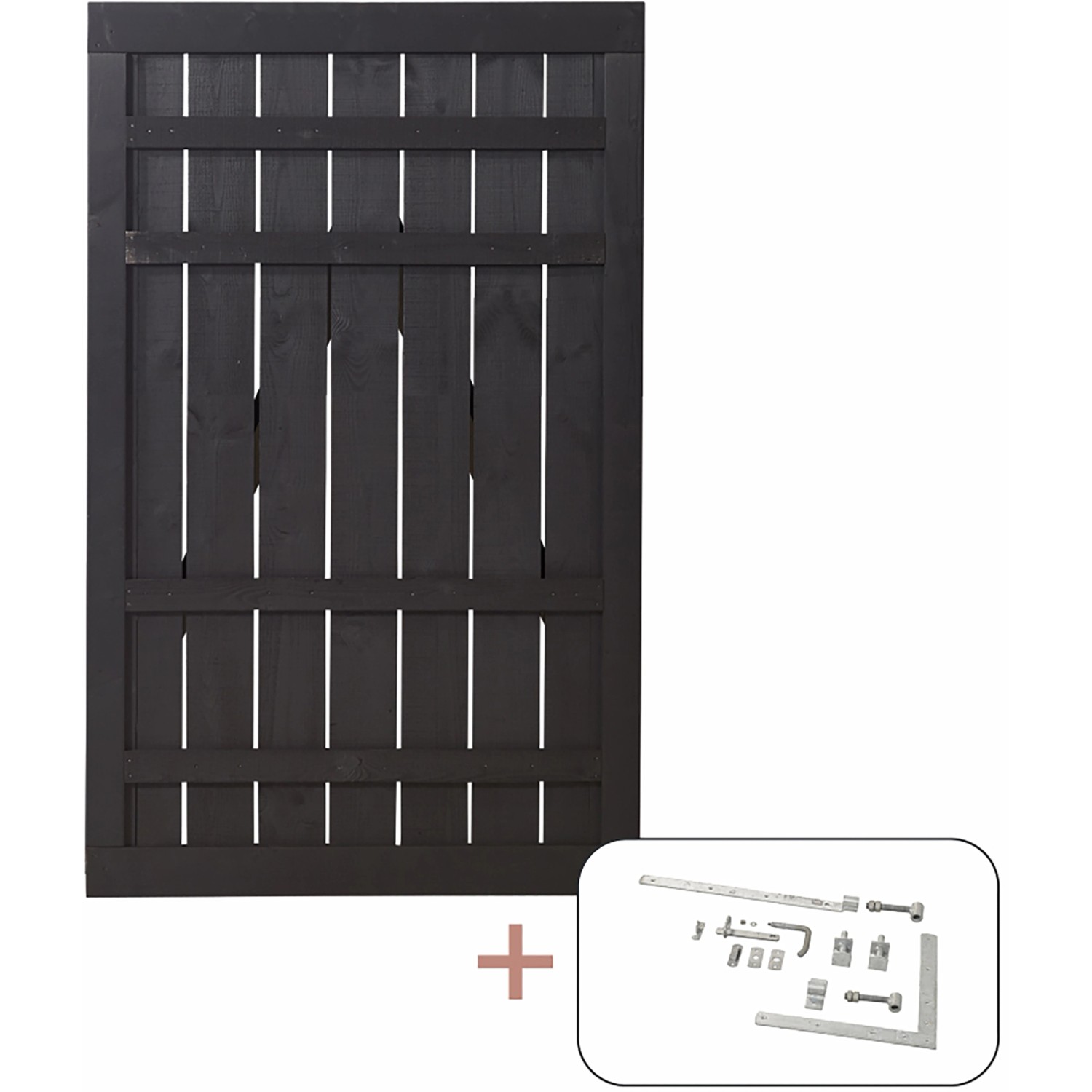 Plus Holz Einzeltor Rustik Nadelholz Schwarz 100 cm x 158 cm günstig online kaufen