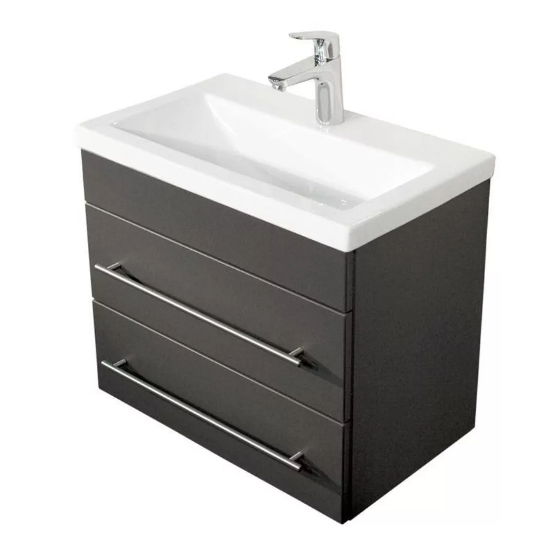 Badezimmer Waschtisch mit Keramik-Waschbecken ALISTAIR-02 in anthrazit B x günstig online kaufen