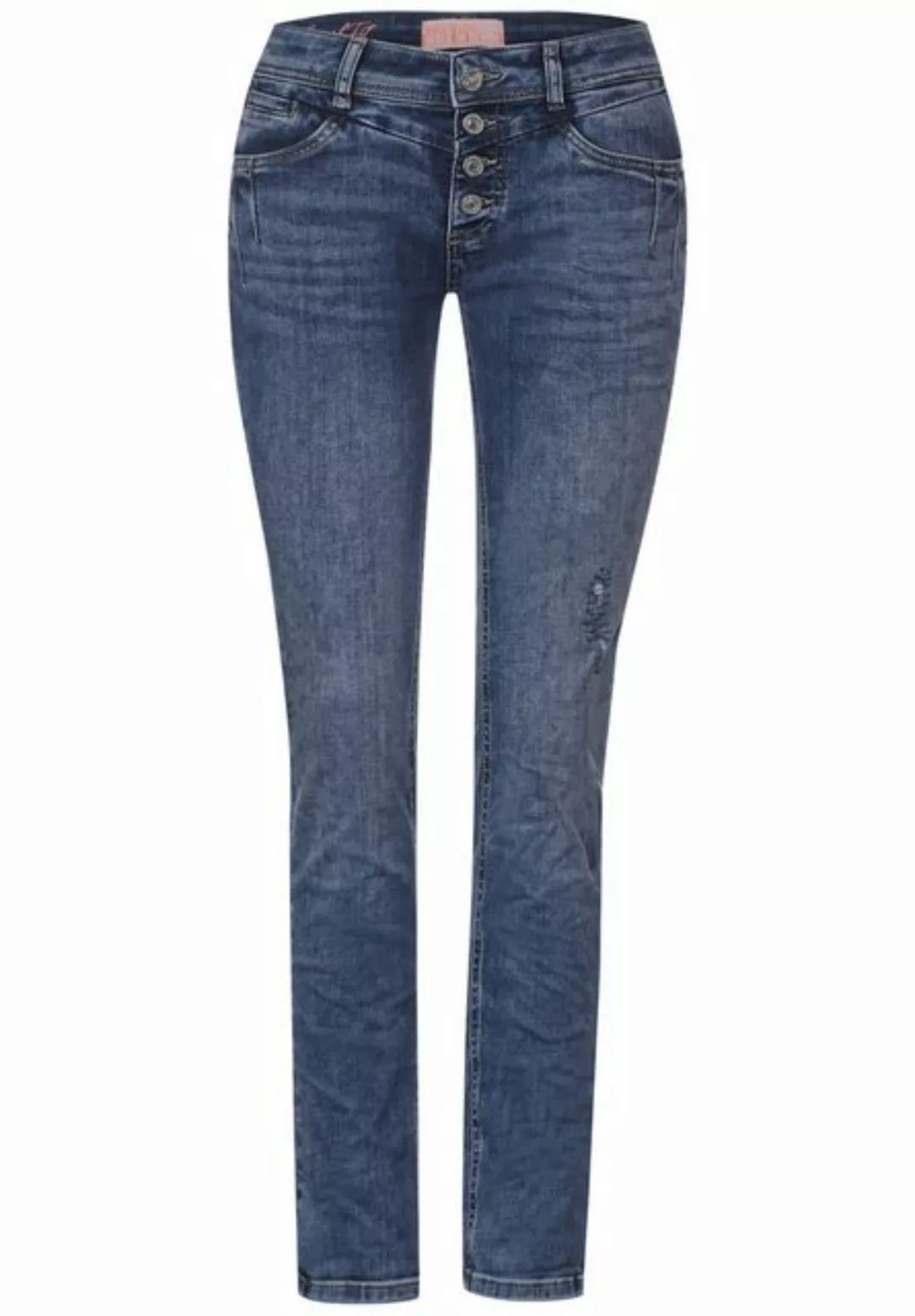 STREET ONE Gerade Jeans mit Knopfleiste günstig online kaufen