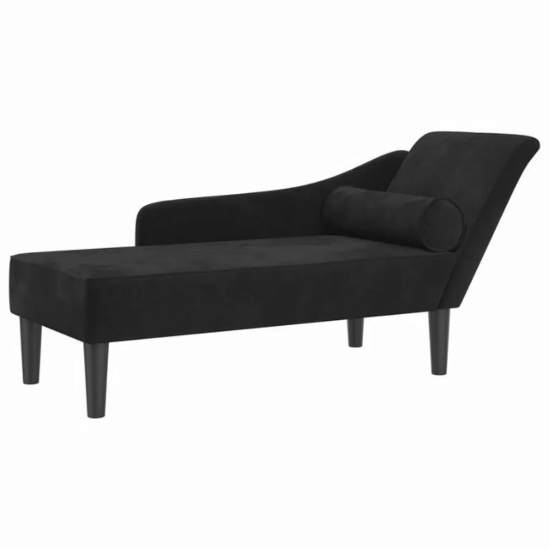 vidaXL Chaiselongue Chaiselongue mit Kissen Schwarz Samt, 1 Teile günstig online kaufen