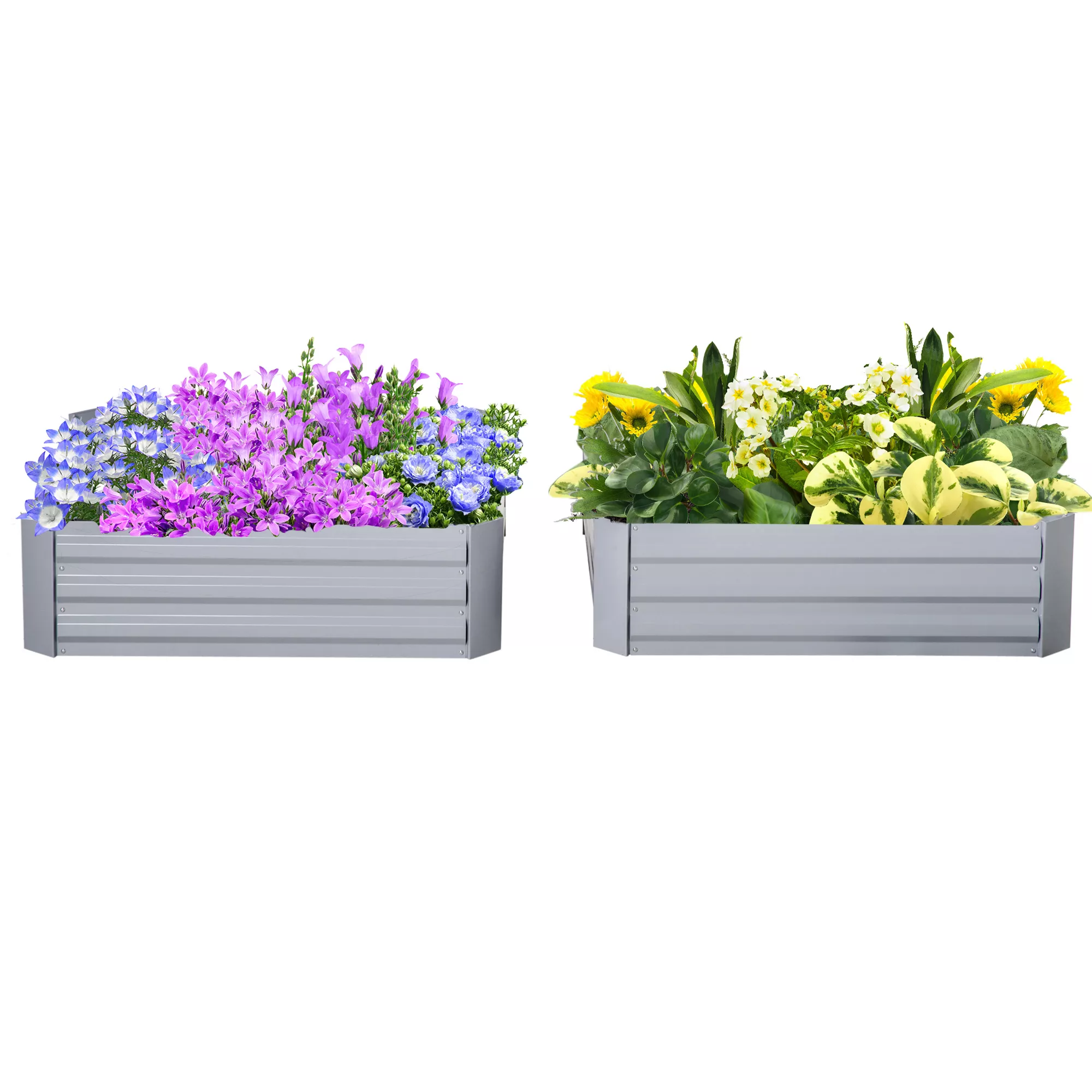 Outsunny Hochbeet Set, 2-TLG. Gartenbeet, Pflanzkasten, Blumenkasten, Pflan günstig online kaufen