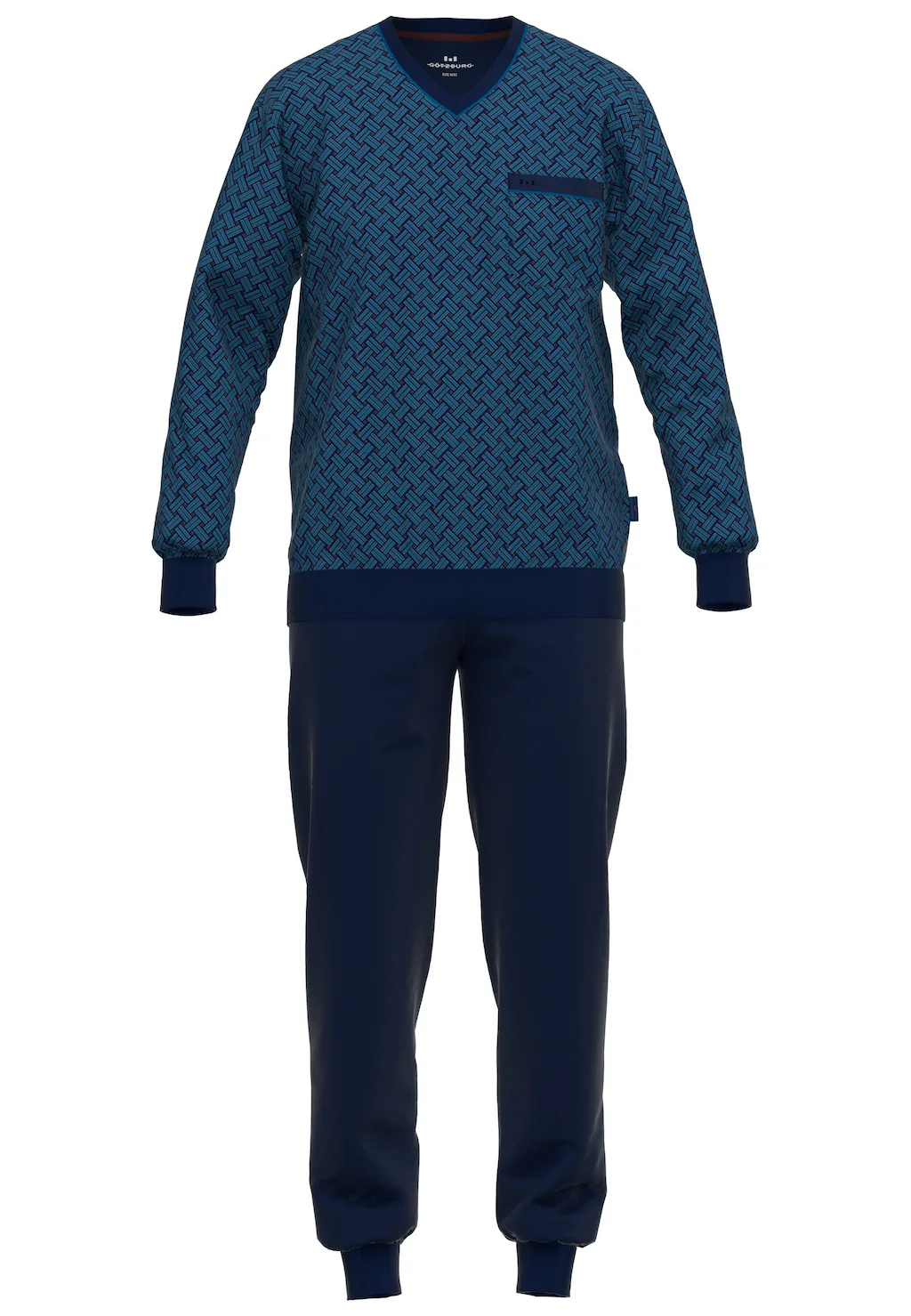 GÖTZBURG Pyjama "Zartbitter", (2 tlg.), Langarm, lange Hose, V-Ausschnitt, günstig online kaufen