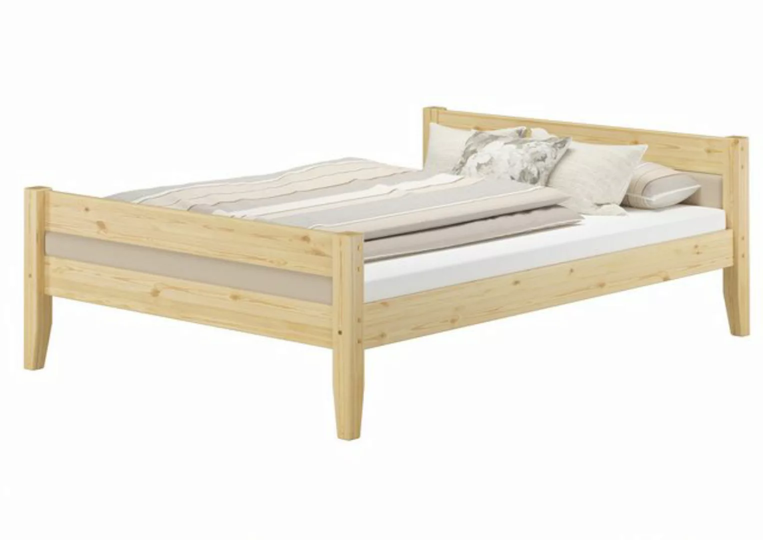 ERST-HOLZ Bett Polsterbett Kiefer Doppelbett 140x200 Polsterfarbe wählbar, günstig online kaufen