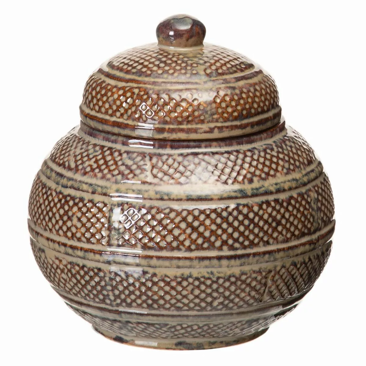Vase 17 X 17 X 17,5 Cm Aus Keramik Braun günstig online kaufen