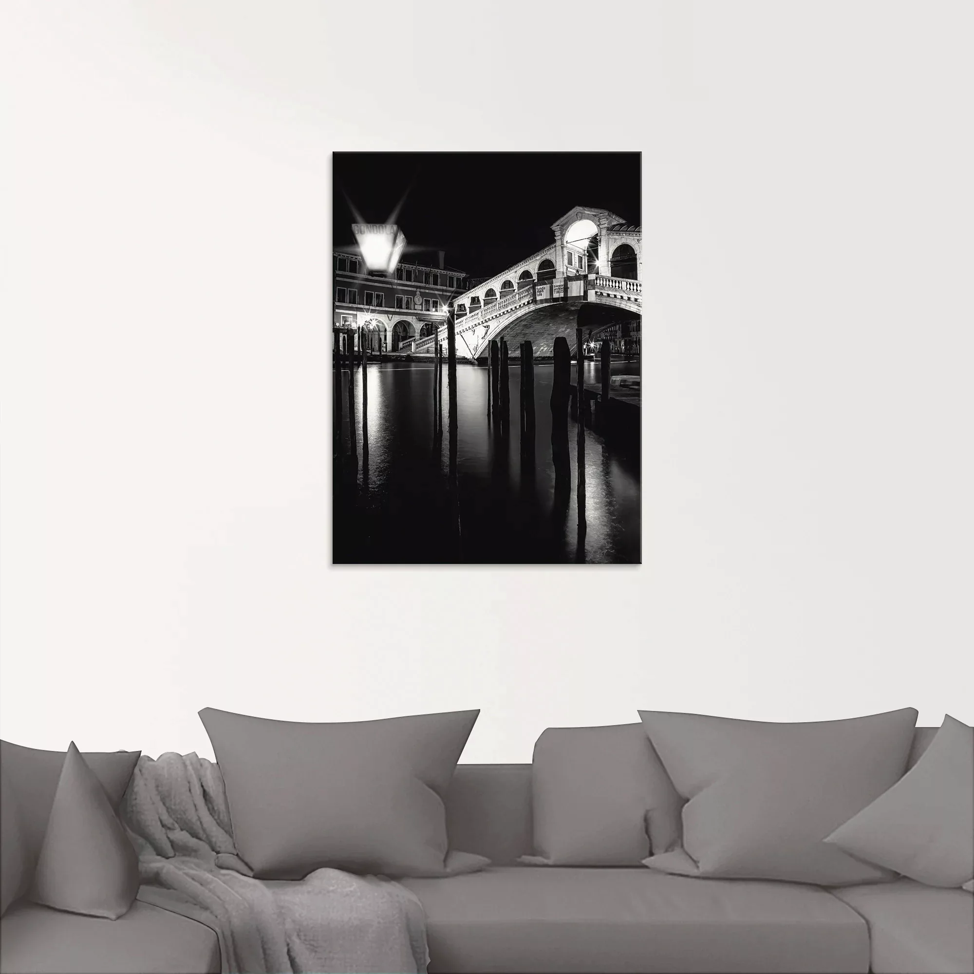Artland Glasbild "Venedig Canal Grande & Rialto Brücke I", Brücken, (1 St.) günstig online kaufen