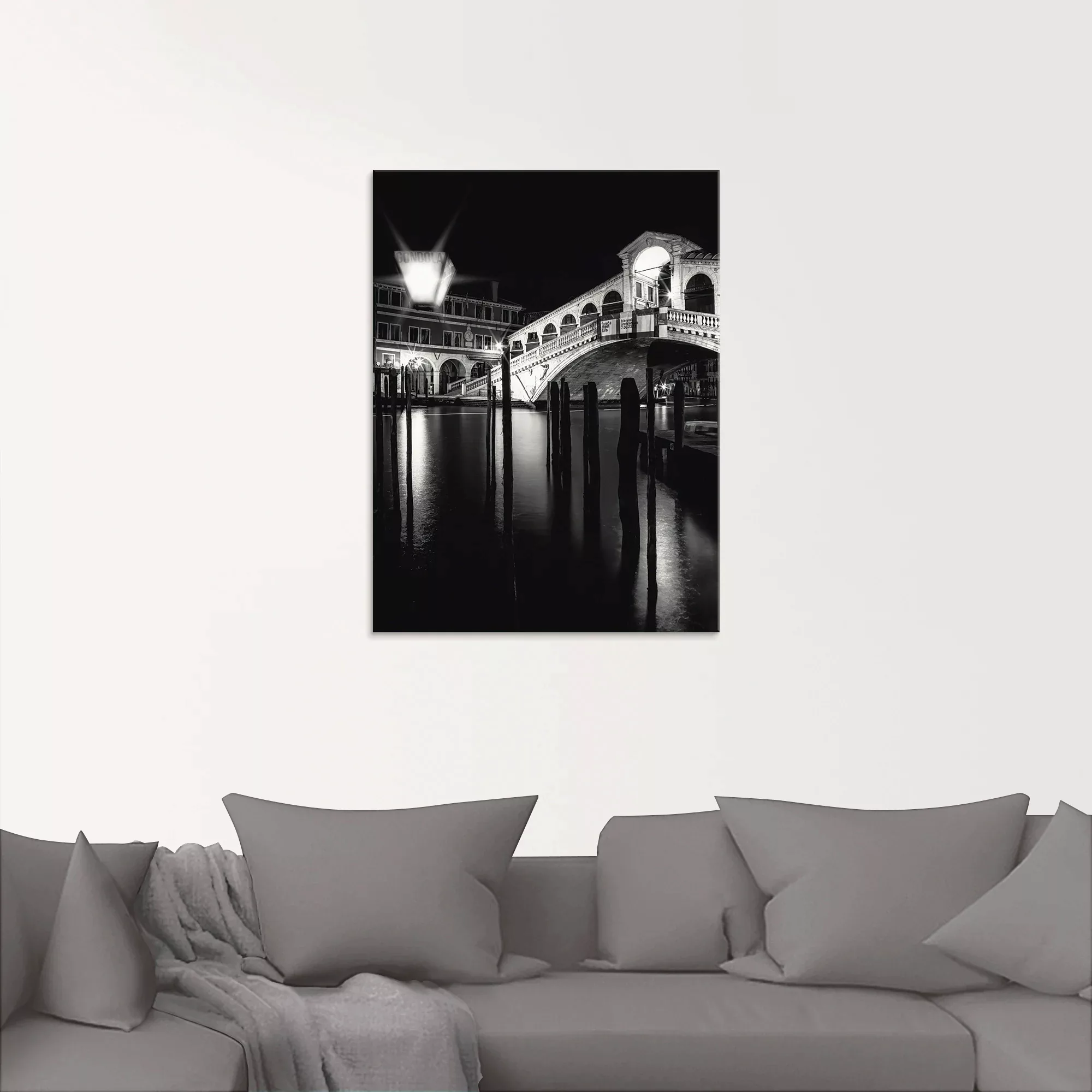 Artland Glasbild »Venedig Canal Grande & Rialto Brücke I«, Brücken, (1 St.) günstig online kaufen