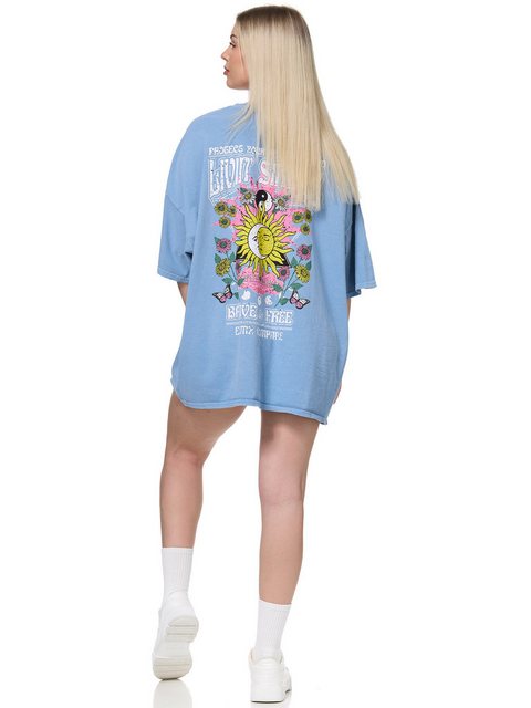 Worldclassca T-Shirt Worldclassca Oversized Print LIVIN SIMPLY T-Shirt lang günstig online kaufen