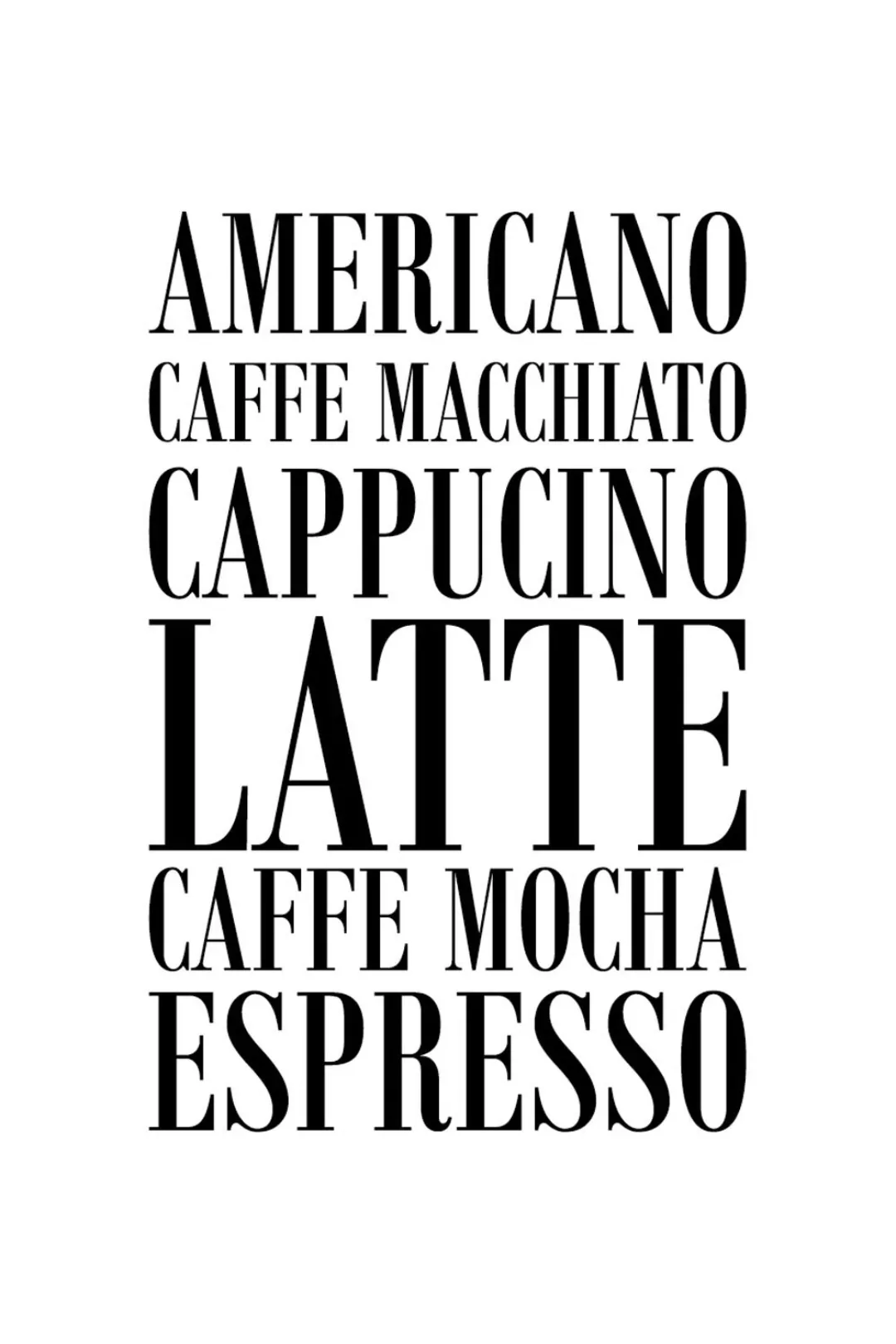 queence Wanddekoobjekt "Kaffee, Cappucino, Expresso ...", Schriftzug auf St günstig online kaufen