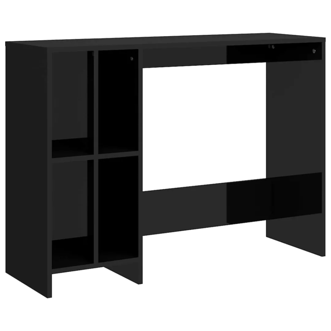 Computertisch Hochglanz-schwarz 102,5x35x75 Cm Spanplatte günstig online kaufen