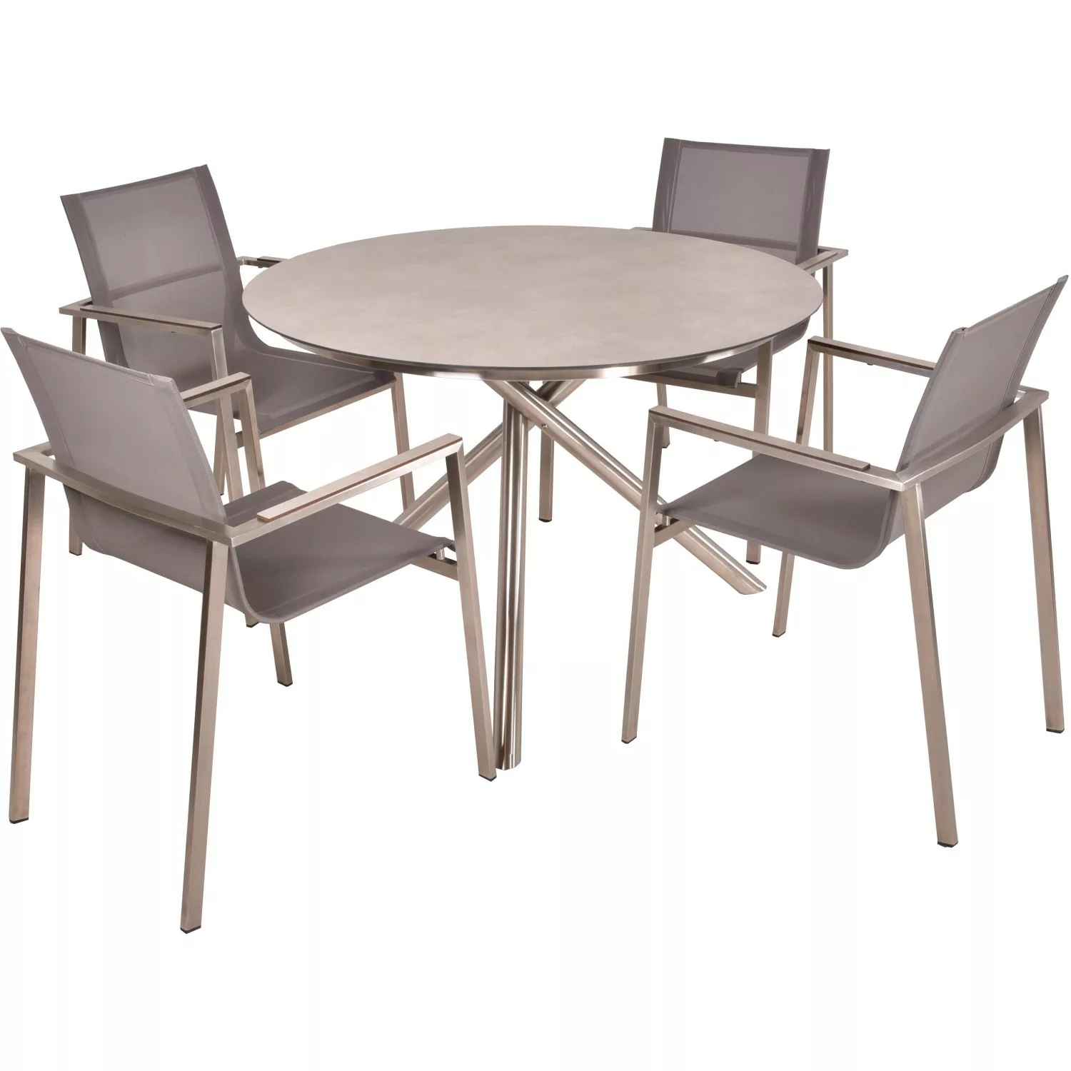 Garden Pleasure Gartenmöbel-Set 08 Sienna 5-teilig Silber günstig online kaufen