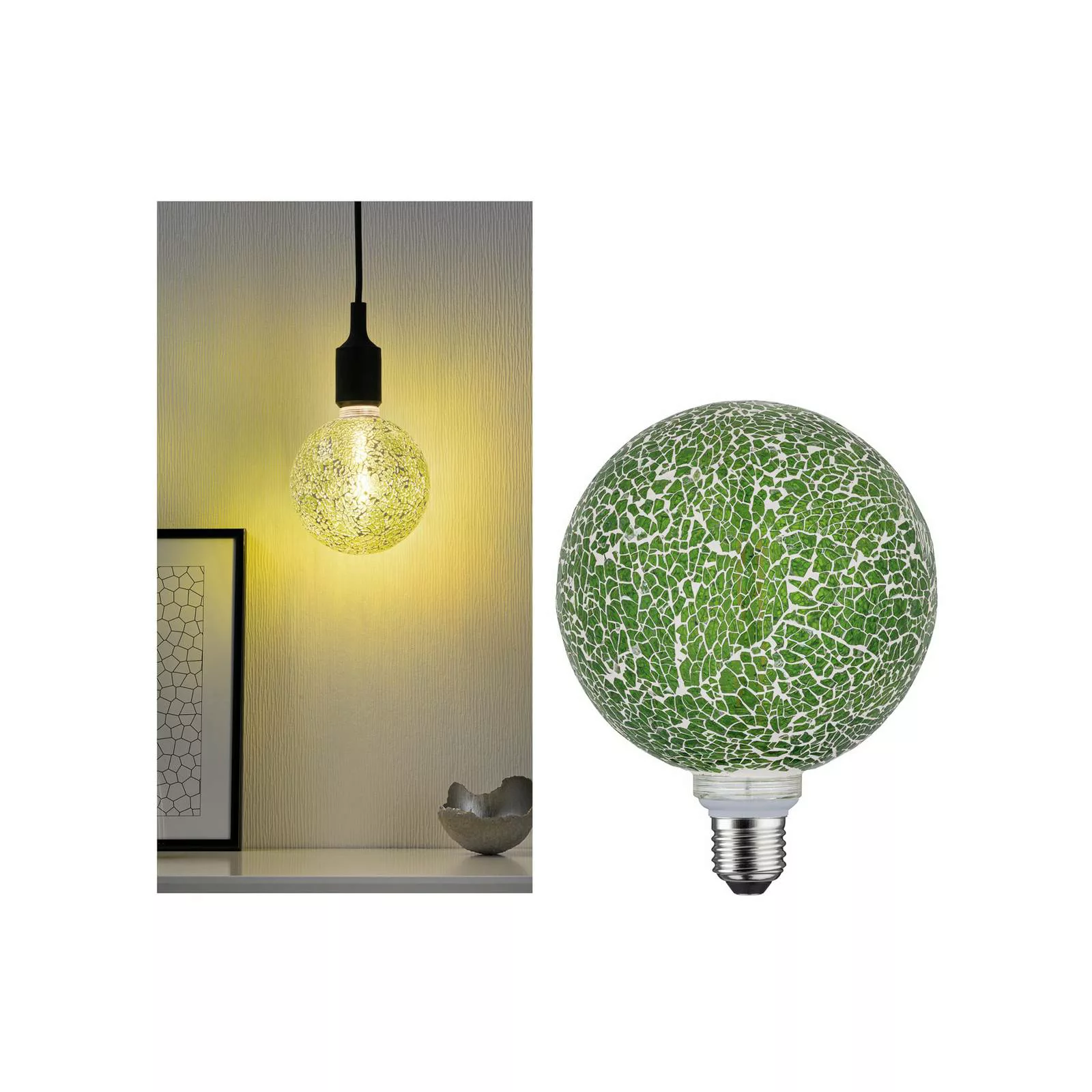 Paulmann E27 LED-Globe 5W Miracle Mosaic grün günstig online kaufen