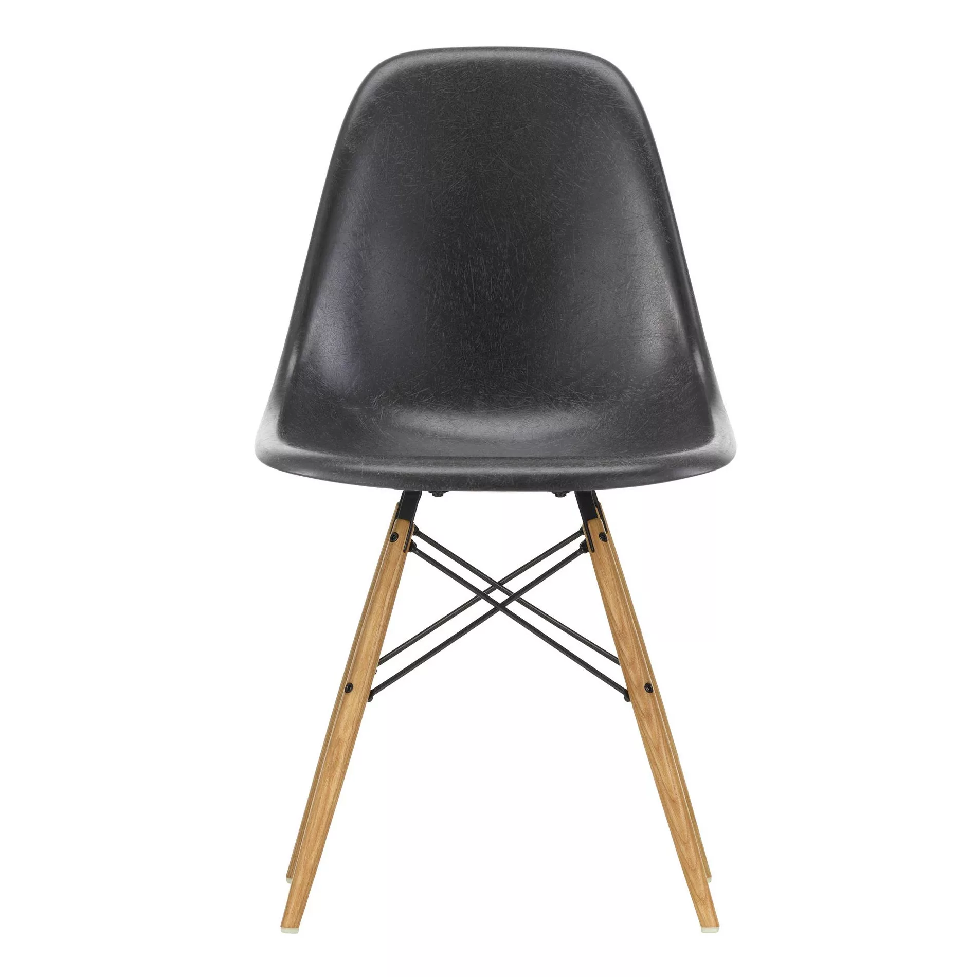 Vitra - Eames Fiberglass Side Chair DSW Gestell Esche - Elefantengrau/Sitzs günstig online kaufen