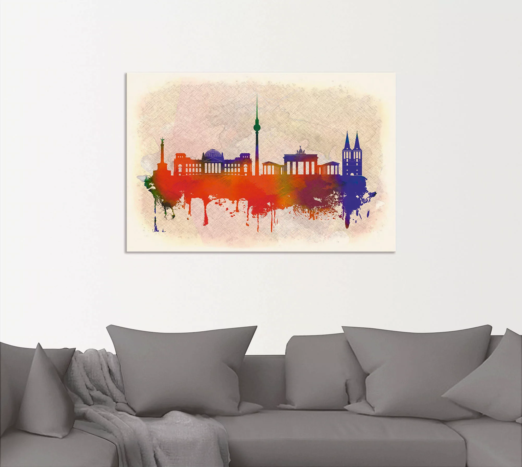 Artland Wandbild »Berlin Deutschland Skyline«, Deutschland, (1 St.), als Al günstig online kaufen