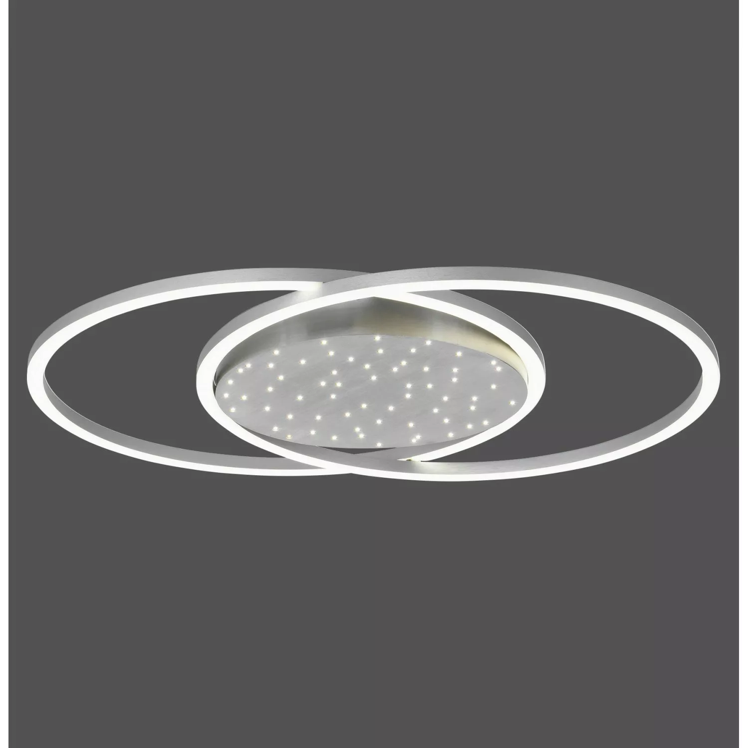 LED Deckenleuchte Yuki in Silber 2x24W 2840lm rund günstig online kaufen