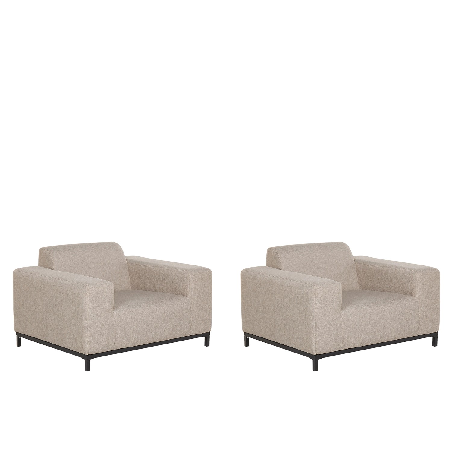 Beliani Sessel Beige Schwarz 84x105x68 günstig online kaufen