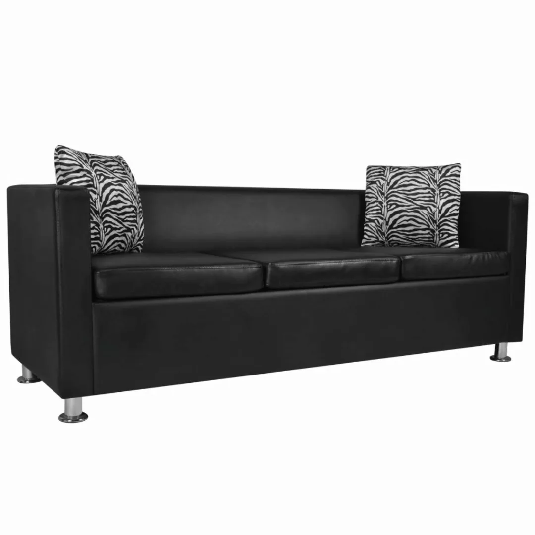 Sofa-set Kunstleder 3-sitzer Und 2-sitzer Schwarz günstig online kaufen