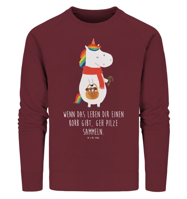 Mr. & Mrs. Panda Longpullover Größe XXL Einhorn Pilz - Burgundy - Geschenk, günstig online kaufen