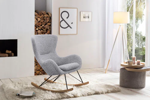 SalesFever Schaukelsessel, In charmantem Teddyfell-Design ohne Leuchtmittel günstig online kaufen