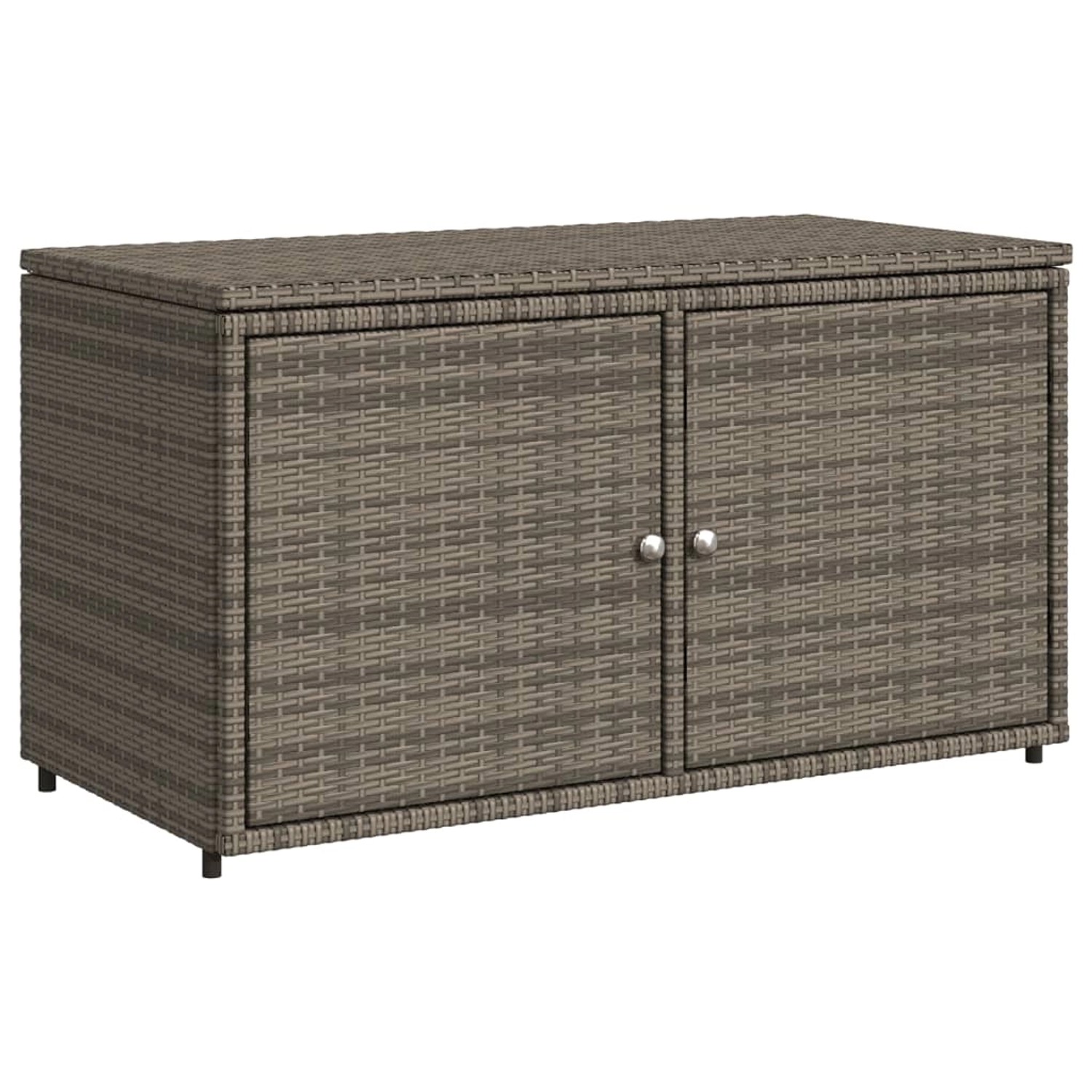 vidaXL Gartenschrank Grau 110x55x60,5 cm Poly Rattan günstig online kaufen