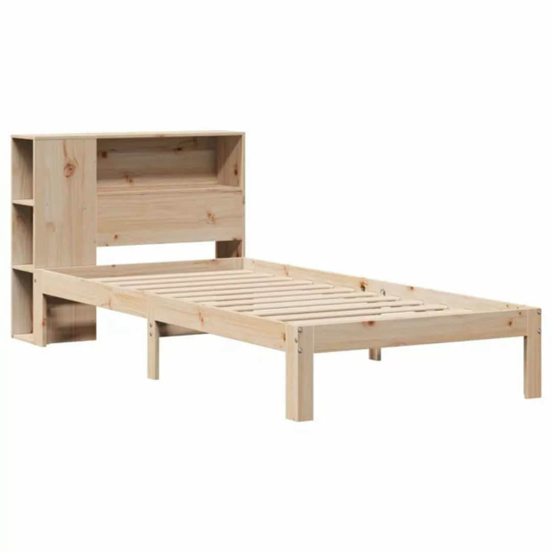 vidaXL Bett Massivholzbett mit Regal ohne Matratze 90x200 cm Kiefer günstig online kaufen