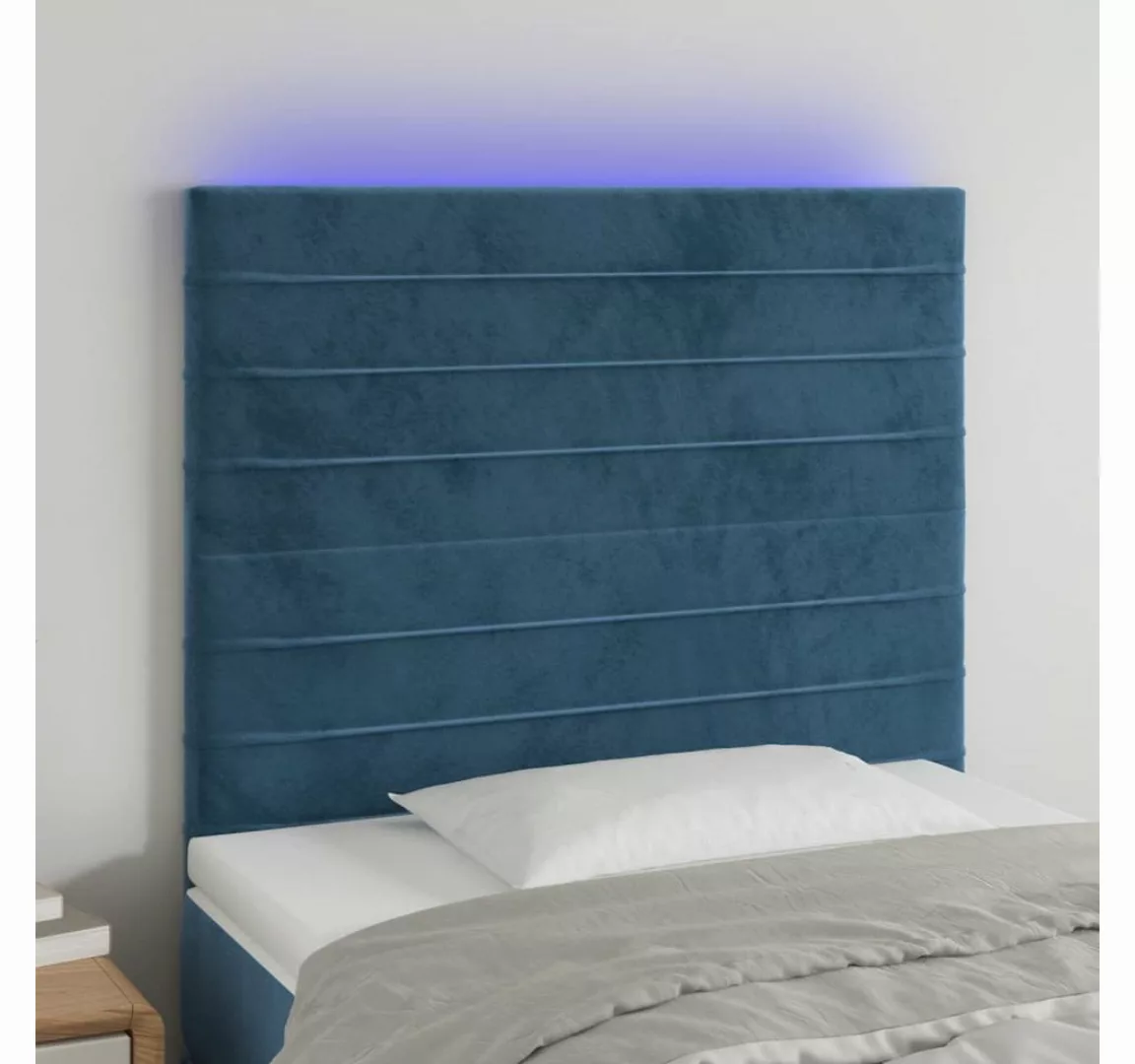 vidaXL Bett, LED Kopfteil Creme 93x16x78/88 cm Stoff günstig online kaufen