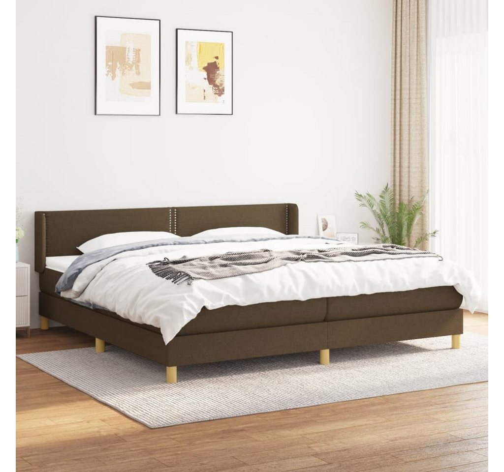 vidaXL Boxspringbett Boxspringbett mit Matratze Dunkelbraun 200x200 cm Stof günstig online kaufen