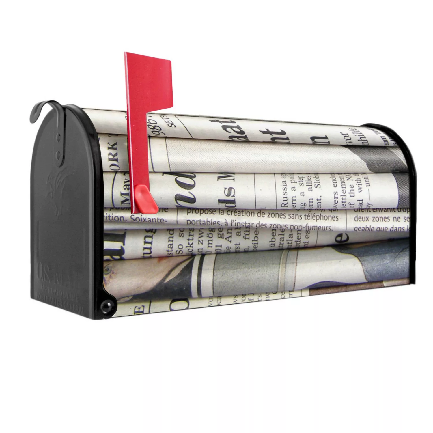 Banjado Amerikanischer Briefkasten Schwarz 48x22x16cm US Mailbox Letterbox günstig online kaufen