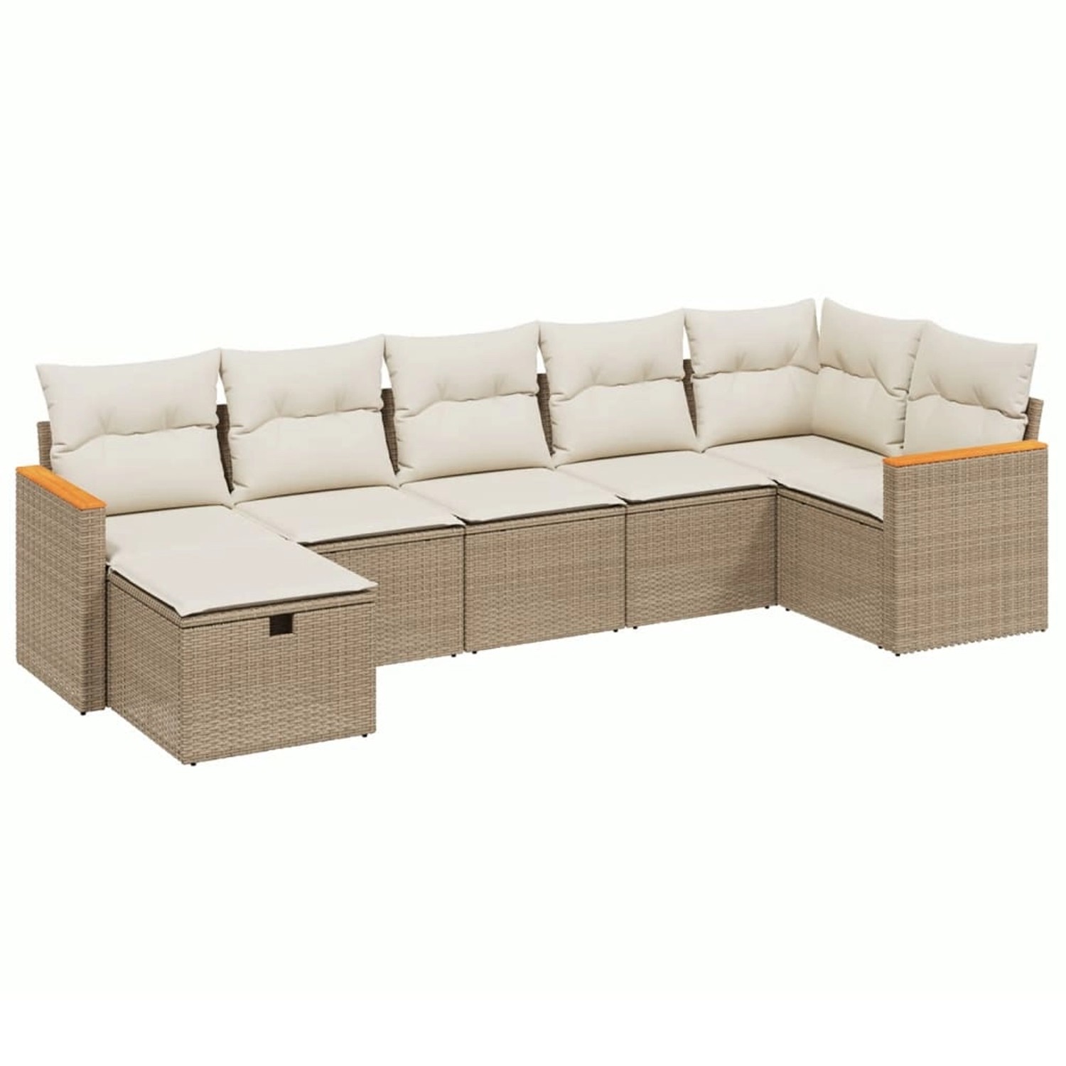 vidaXL 7-tlg Garten-Sofagarnitur mit Kissen Beige Poly Rattan Modell 253 günstig online kaufen